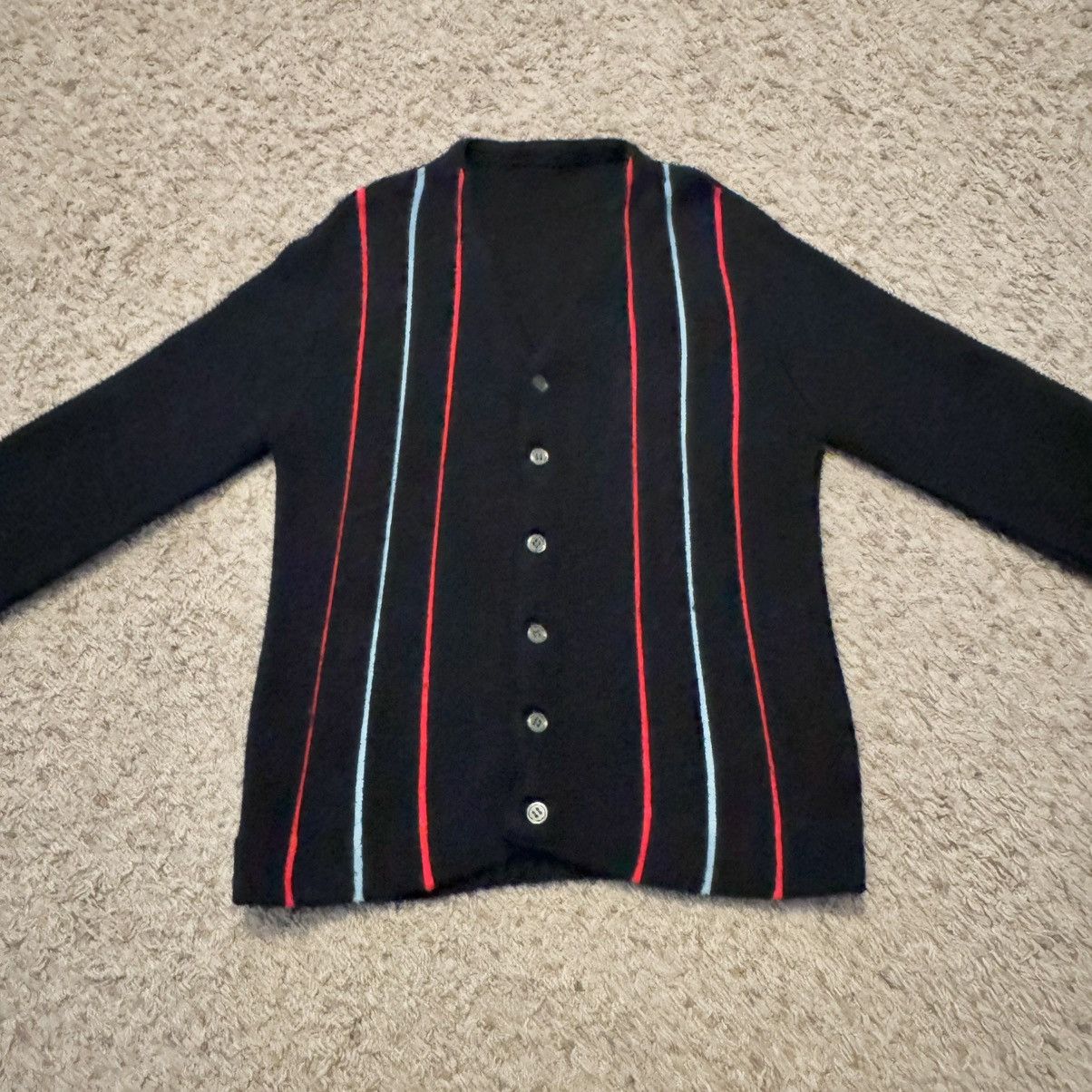 Vintage VINTAGE 60s BLACK WITH STRIPE CARDIGAN! Size US S / EU 44-46 / 1 - 2 Thumbnail