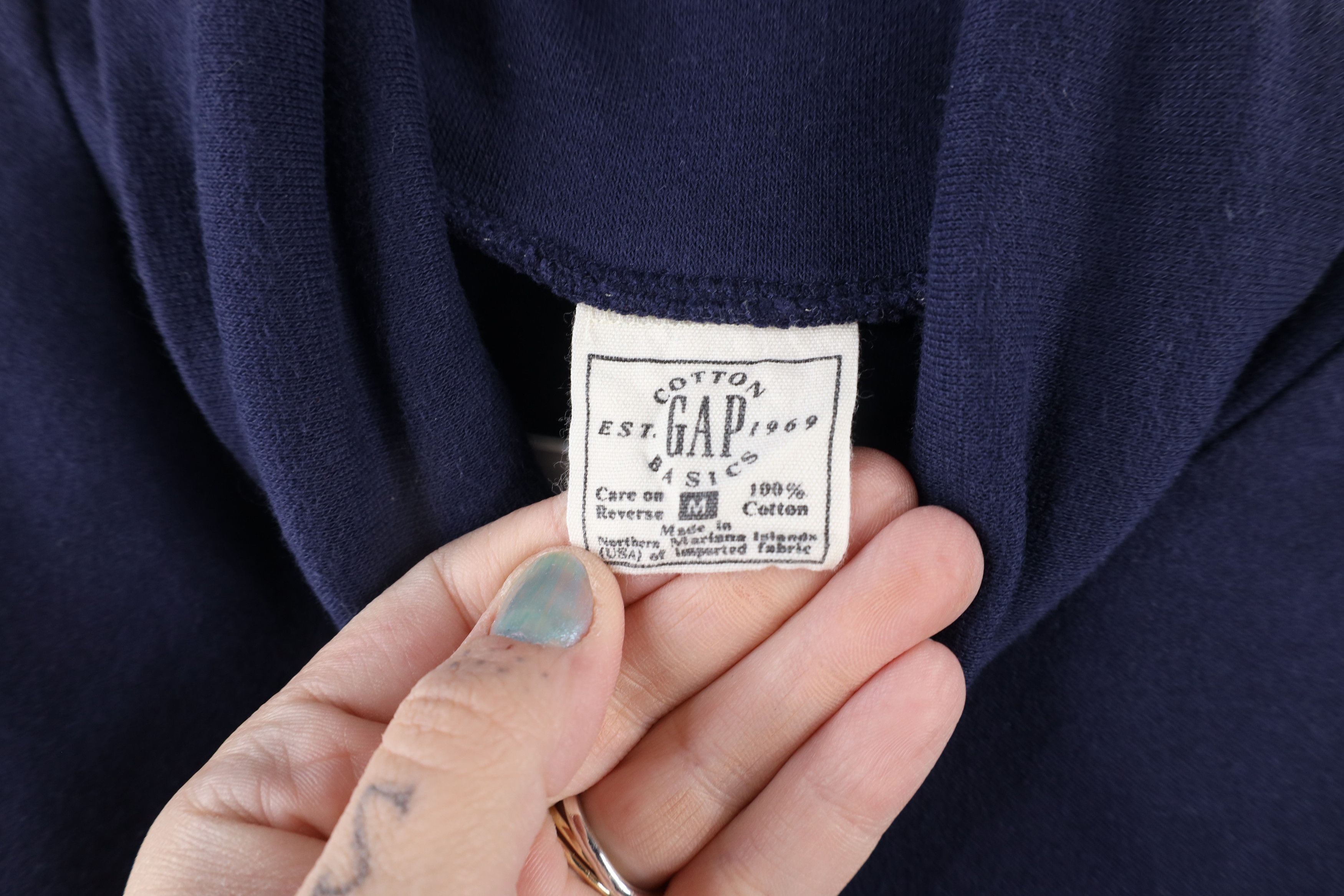 Gap × Vintage Vintage 90s Gap Long Sleeve Turtleneck T-Shirt Blue USA Size US M / EU 48-50 / 2 - 4 Thumbnail