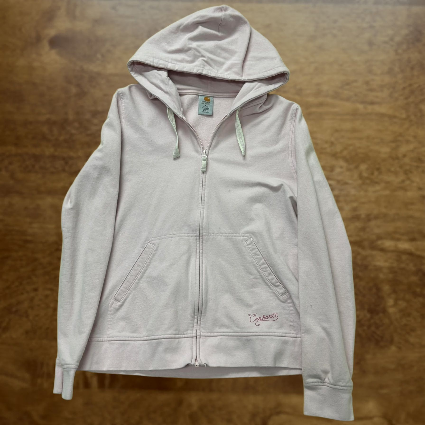 Carhartt Carhartt Hoodie Womens L Pink Full Zip Fleece Logo Sweatshirt Workwear Size L / US 10 / IT 46 - 1 Thumbnail