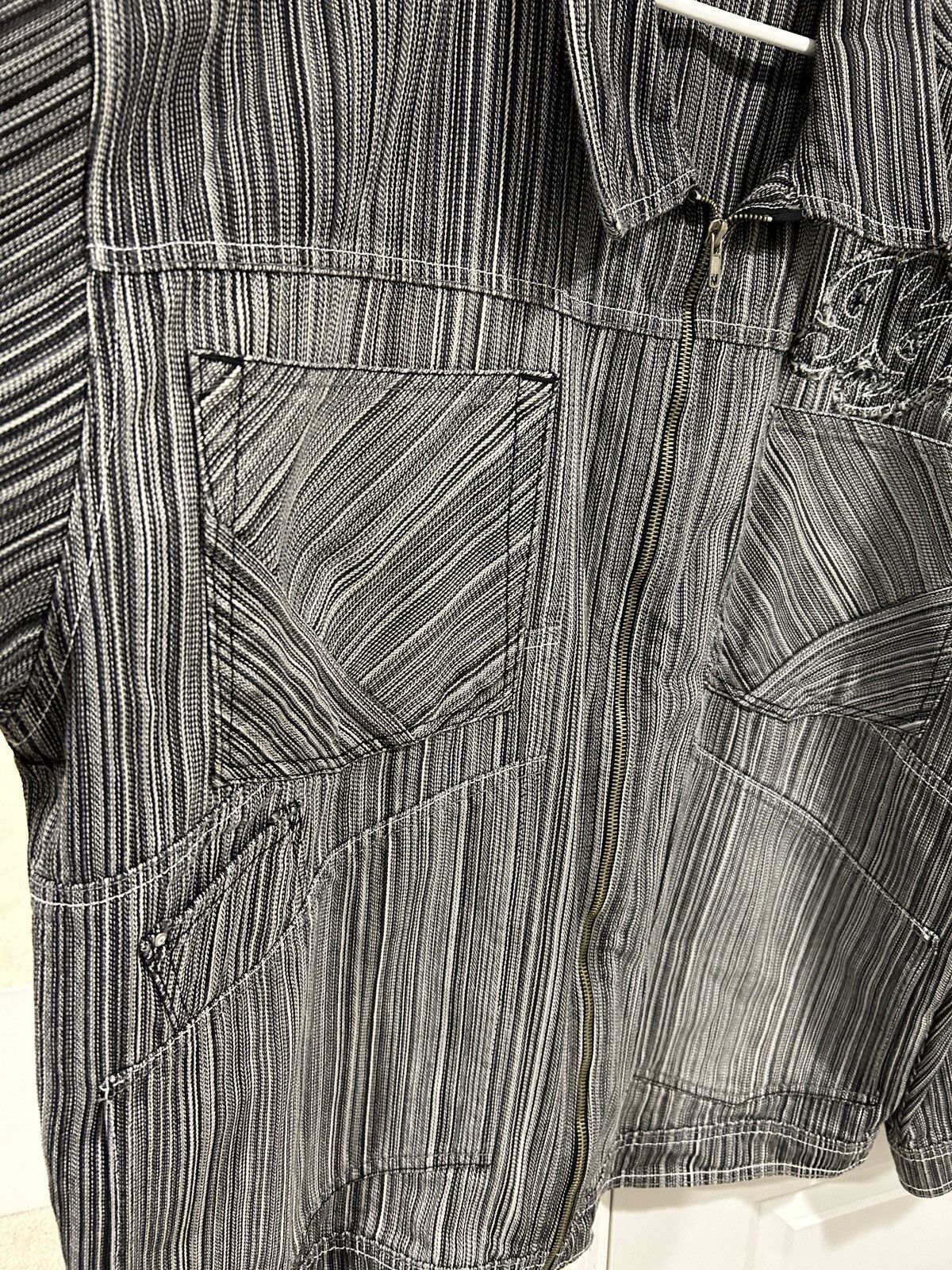 Southpole × Vintage Vintage Y2K Southpole Stripe Pattern Zip Up Denim Jacket Size US XL / EU 56 / 4 - 2 Thumbnail