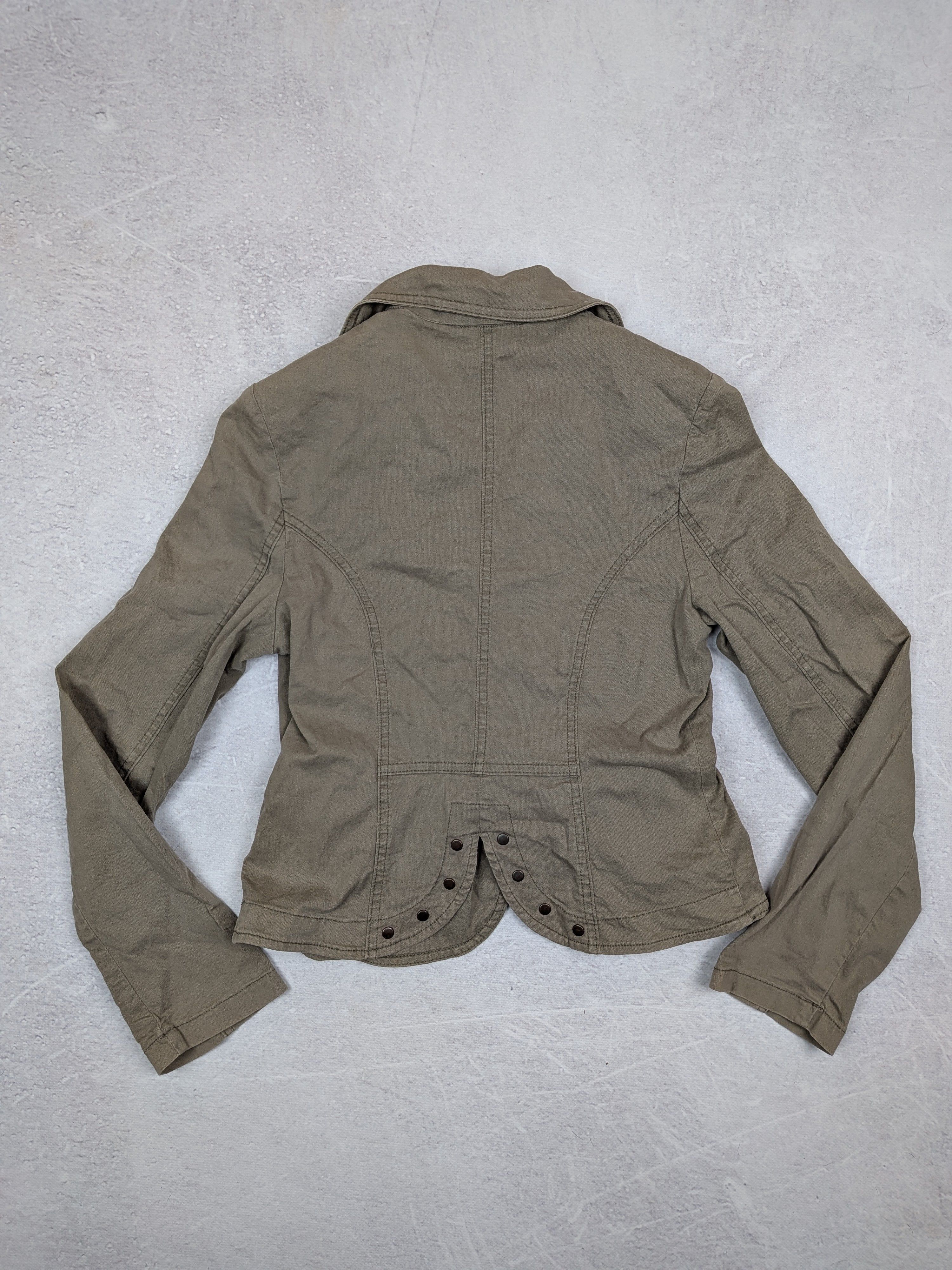 Other Khaki Cropped Blazer M | F&K Military Jacket | Y2K Fit Flare Size M / US 6-8 / IT 42-44 - 2 Thumbnail