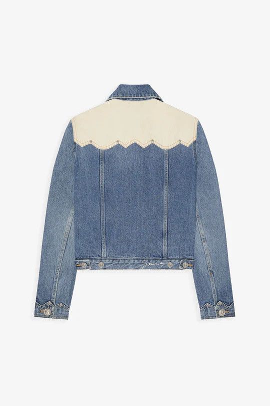 Givenchy o1w1db10326 Denim Jacket With Back Detail in Blue/White Size XS / US 0-2 / IT 36-38 - 2 Thumbnail