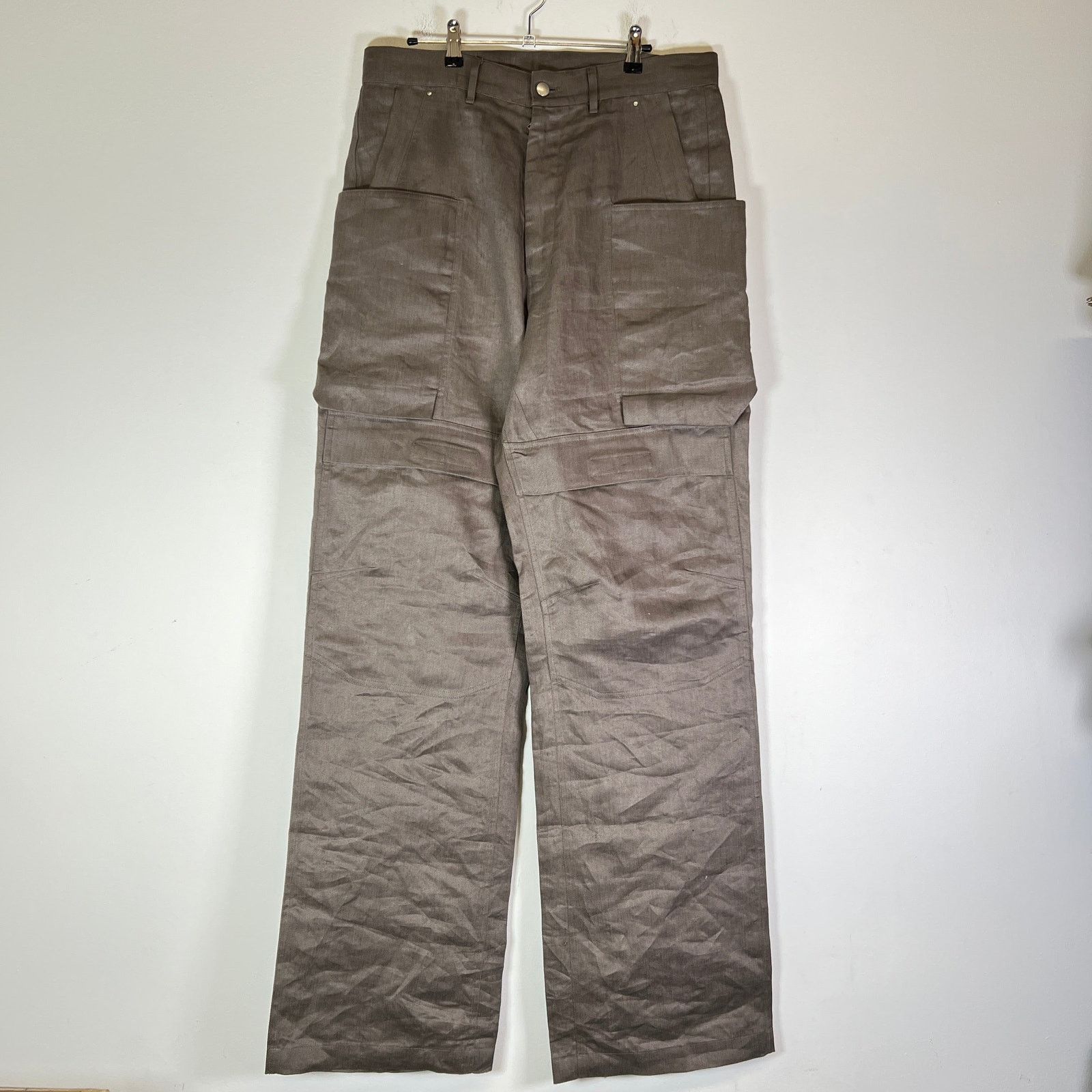 Rick Owens Rick Owens Hollywood SS25 Linen Stefan Cargo Pants Size US 32 / EU 48 - 1 Thumbnail