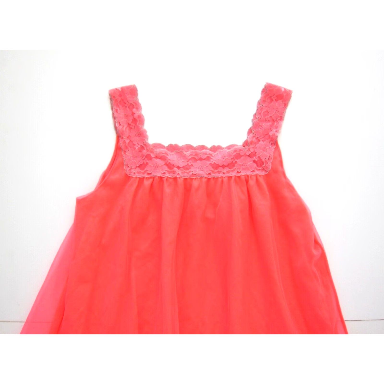 Vintage VINTAGE Aristocraft Neon Pink Lace Nylon Camisole Chemise Slip Nightgown Dress Medium Size M / US 6-8 / IT 42-44 - 6 Thumbnail