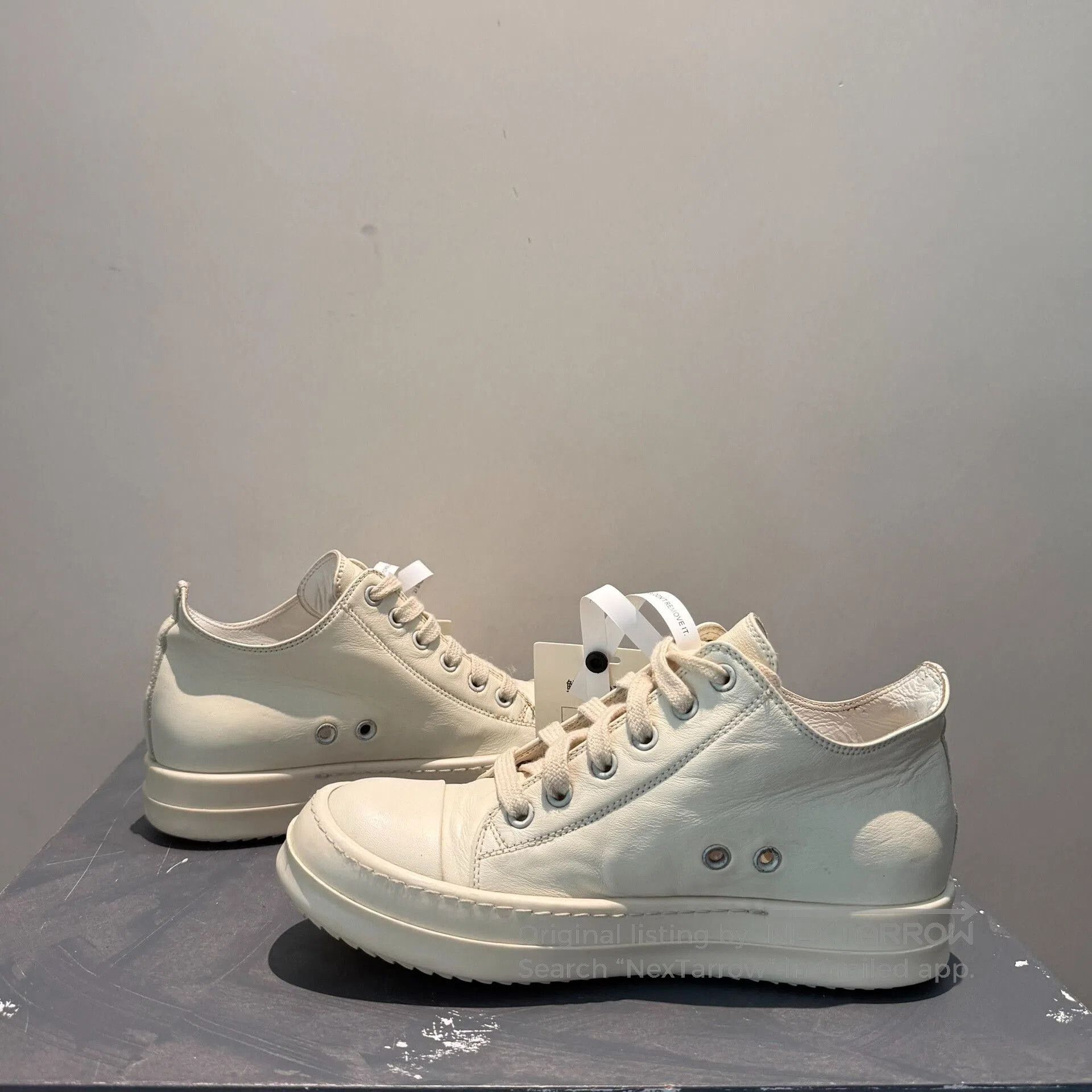 Rick Owens Rick Owens Leather Low-Top Sneakers. Size US 10 / EU 43 - 4 Thumbnail