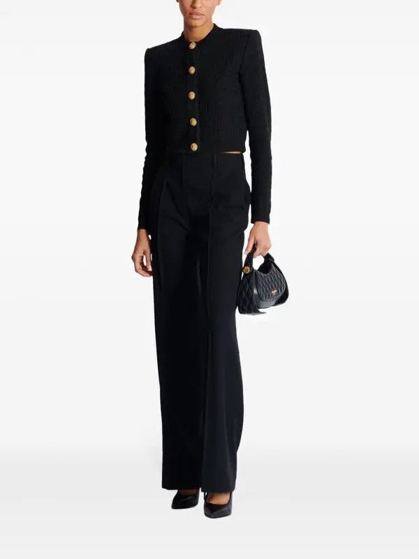 Balmain o1s1wg111225 Labyrinth Knit Cardigan in Black Size M / US 6-8 / IT 42-44 - 5 Thumbnail