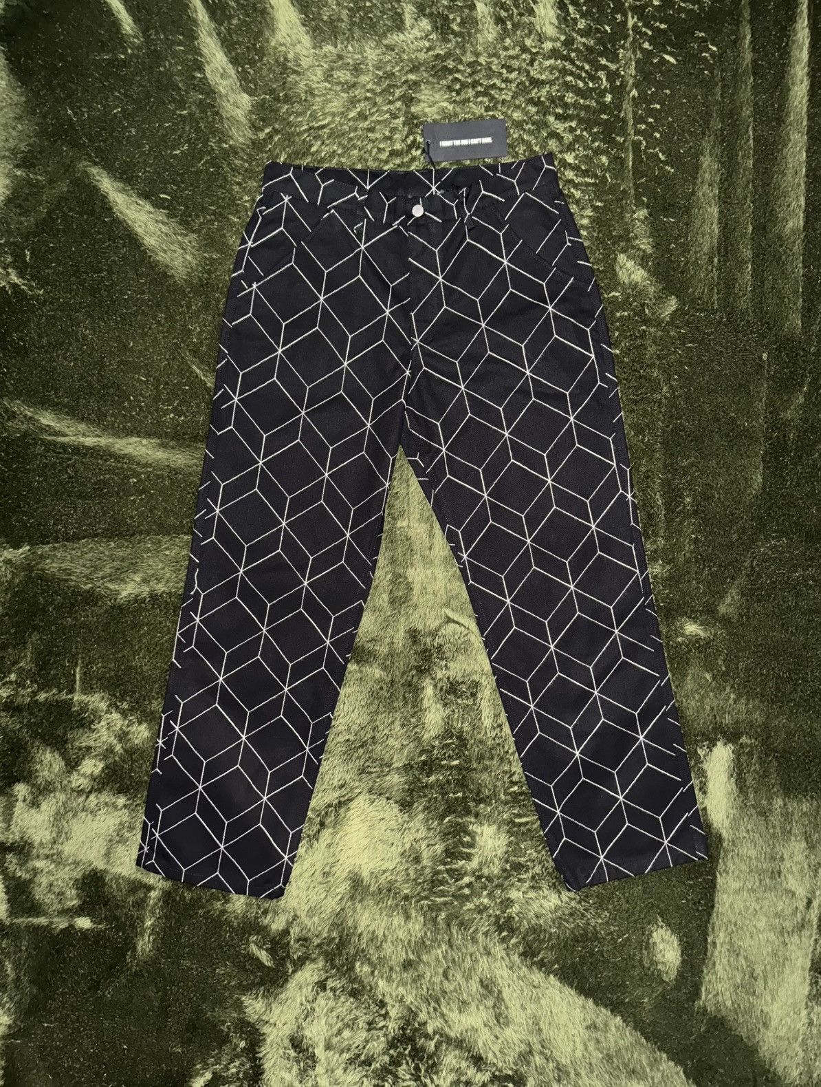 Pleasures [34] Pleasures vocal pattern embroidery logo denim pants Size US 34 / EU 50 - 1 Thumbnail