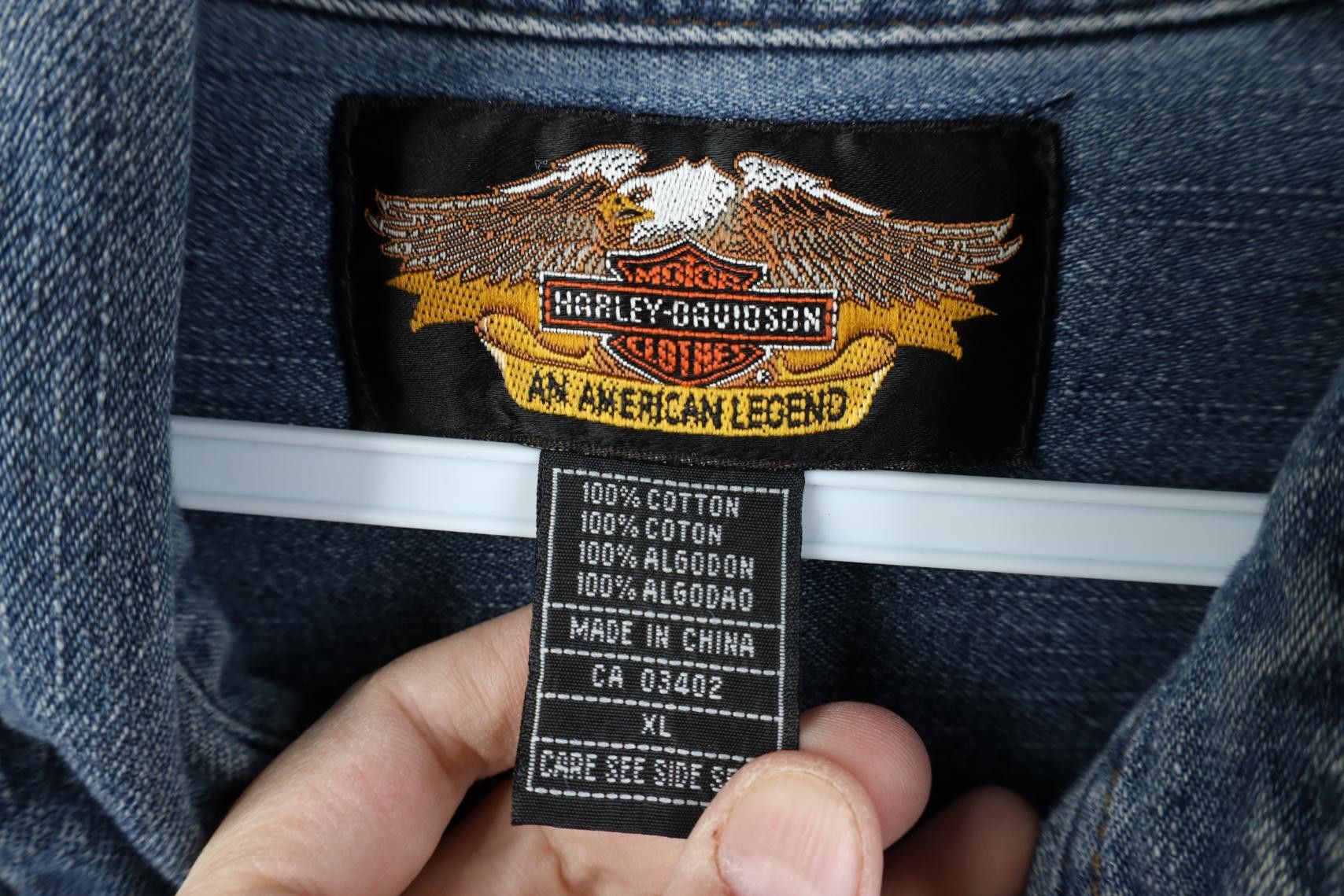 Harley Davidson Vintage 90s Harley Davidson Denim Jean Button Shirt Blue Size US XL / EU 56 / 4 - 9 Thumbnail