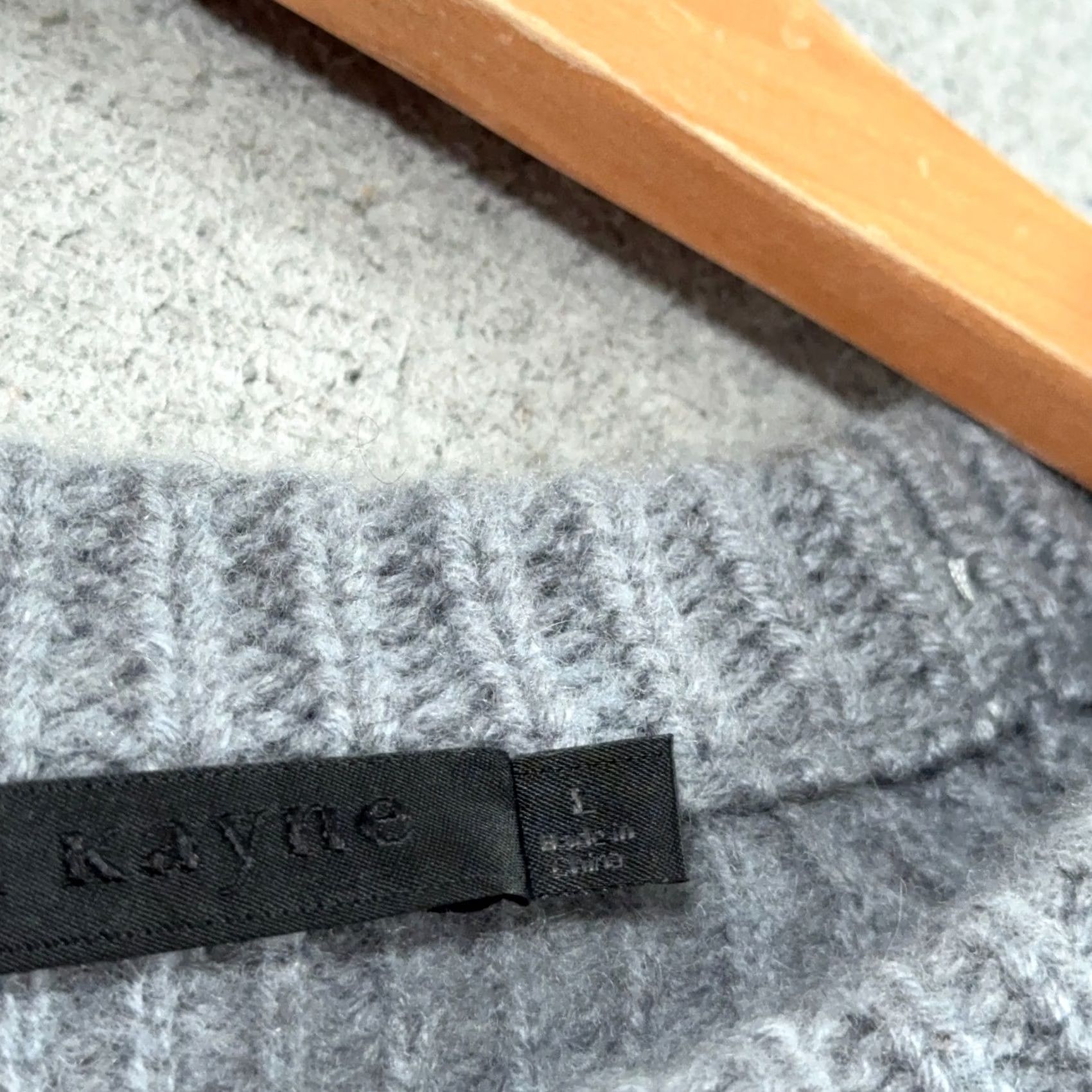 Vintage Jenni Kayne 100% Cashmere Fisherman Sweater Womens Large Gray Mock Neck Pullover Size L / US 10 / IT 46 - 4 Thumbnail