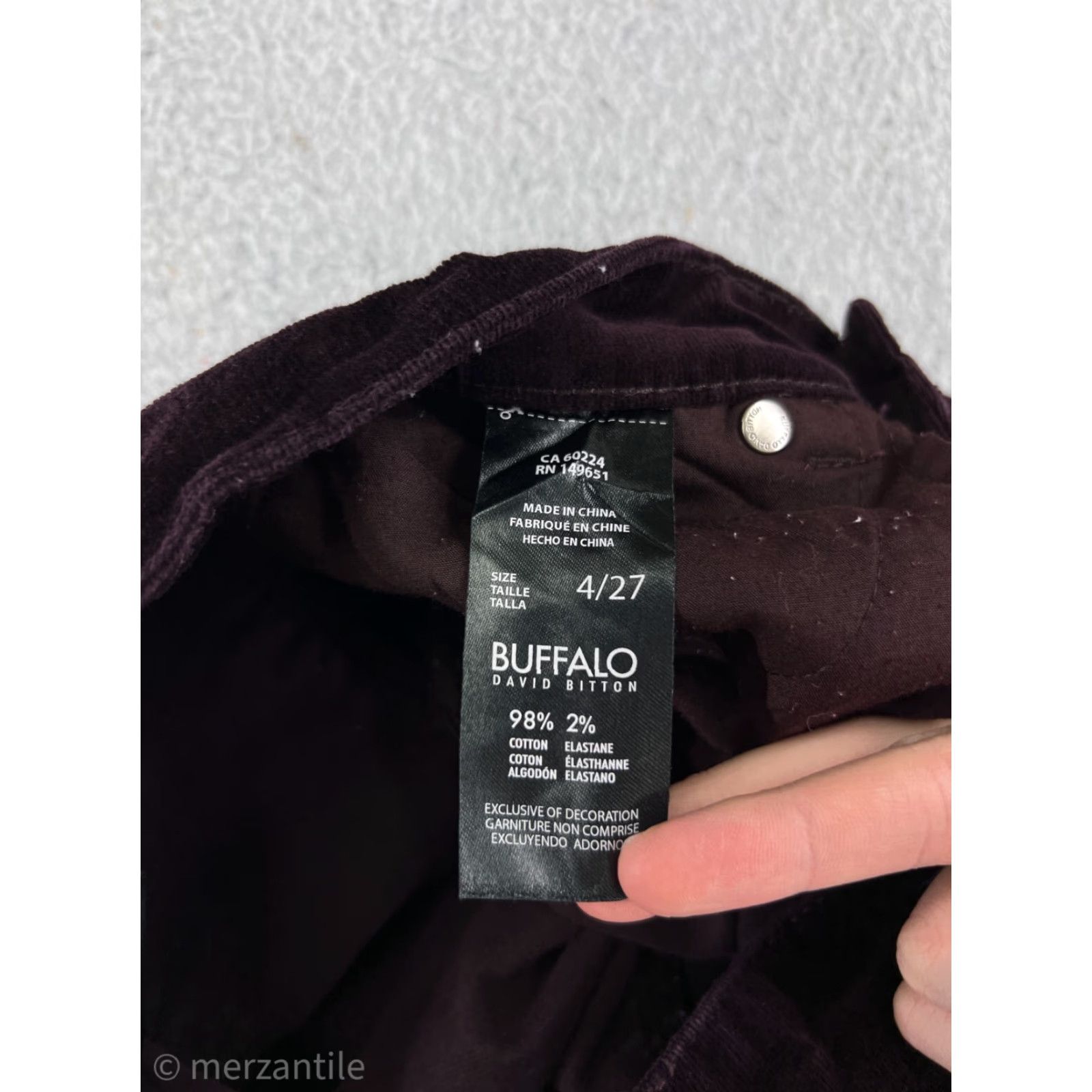 Buffalo David Bitton Buffalo Jeans Womens Pants 4 Red Corduroy Skinny Leg Mid Rise Cotton Button Style Size 27" / US 4 / IT 40 - 5 Thumbnail