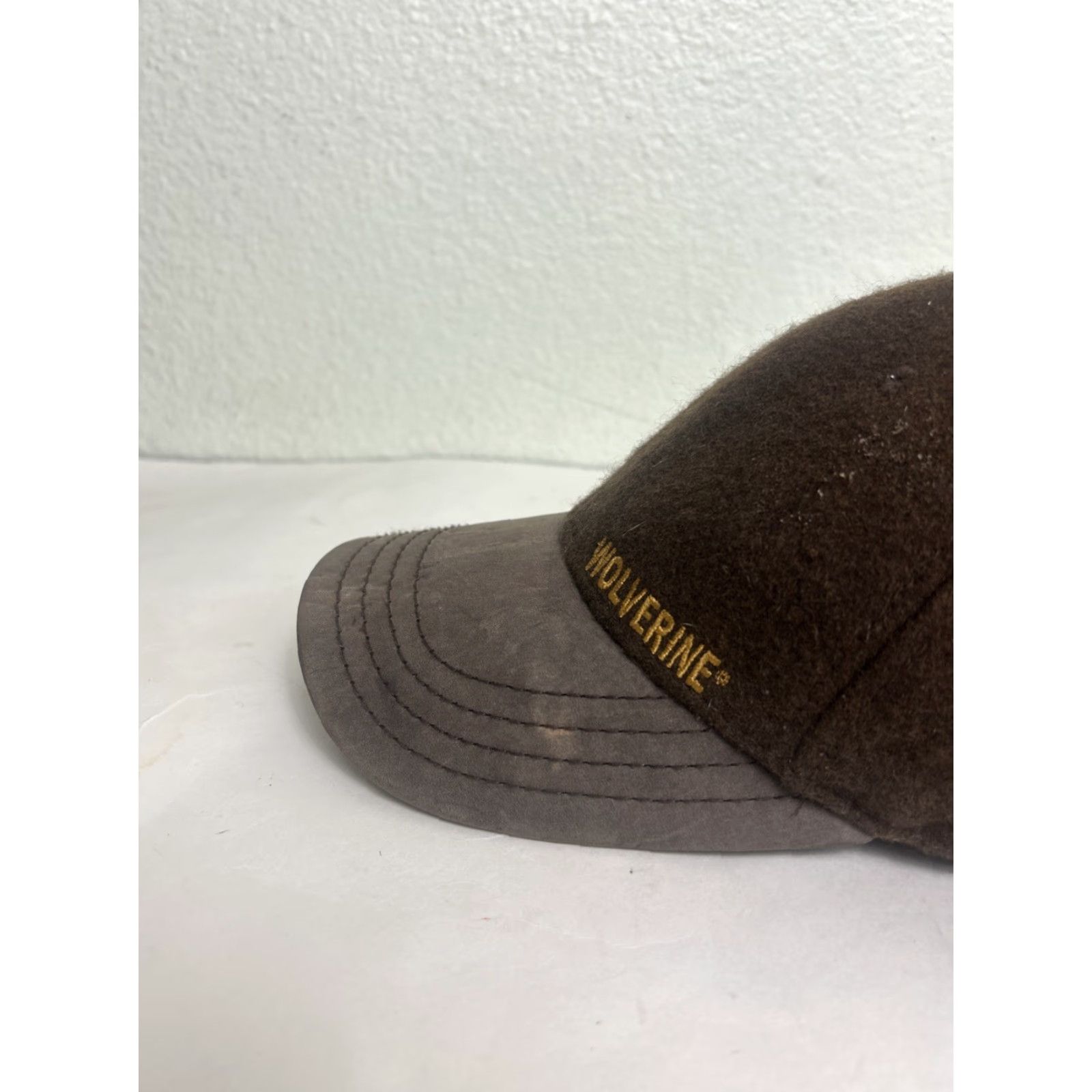 J Brand Wolverine Hat Baseball Cap Adjustable Wool Leather Brown Strapback Mens Adjustable Wool Leather Brown Baseball Cap Size ONE SIZE - 7 Thumbnail