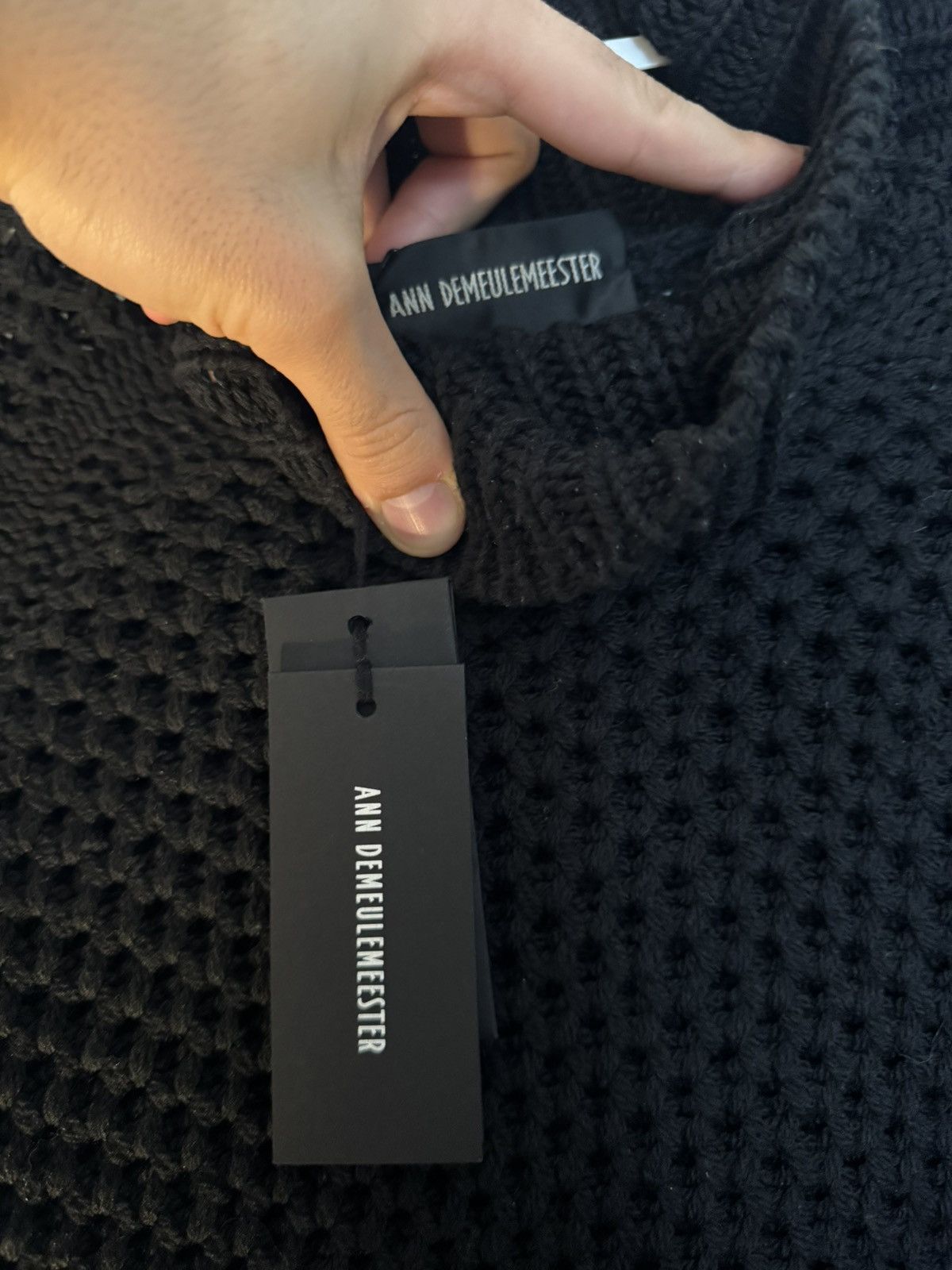 Ann Demeulemeester HUGO Wool Jumper black M/L Waffle-Knit Roll Neck RRP 850$ Size US M / EU 48-50 / 2 - 2 Thumbnail