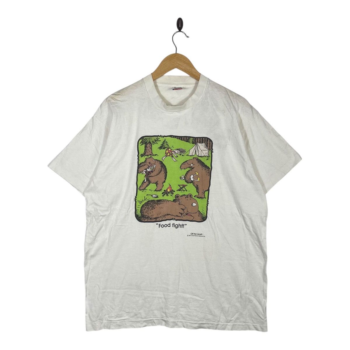 Vintage OFF THE LEASH “Food Fight!” Graphic T-Shirt Vintage Size US XL / EU 56 / 4 - 1 Thumbnail