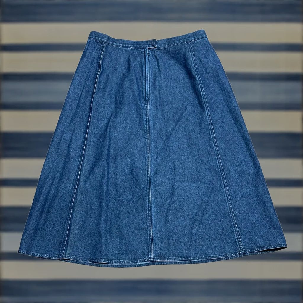 Vintage VINTAGE L.L. Bean Skirt Denim Jean Pleated Long Women 16P Blue Modest 90s Preppy Size 38" / US 16 / IT 52 - 1 Thumbnail
