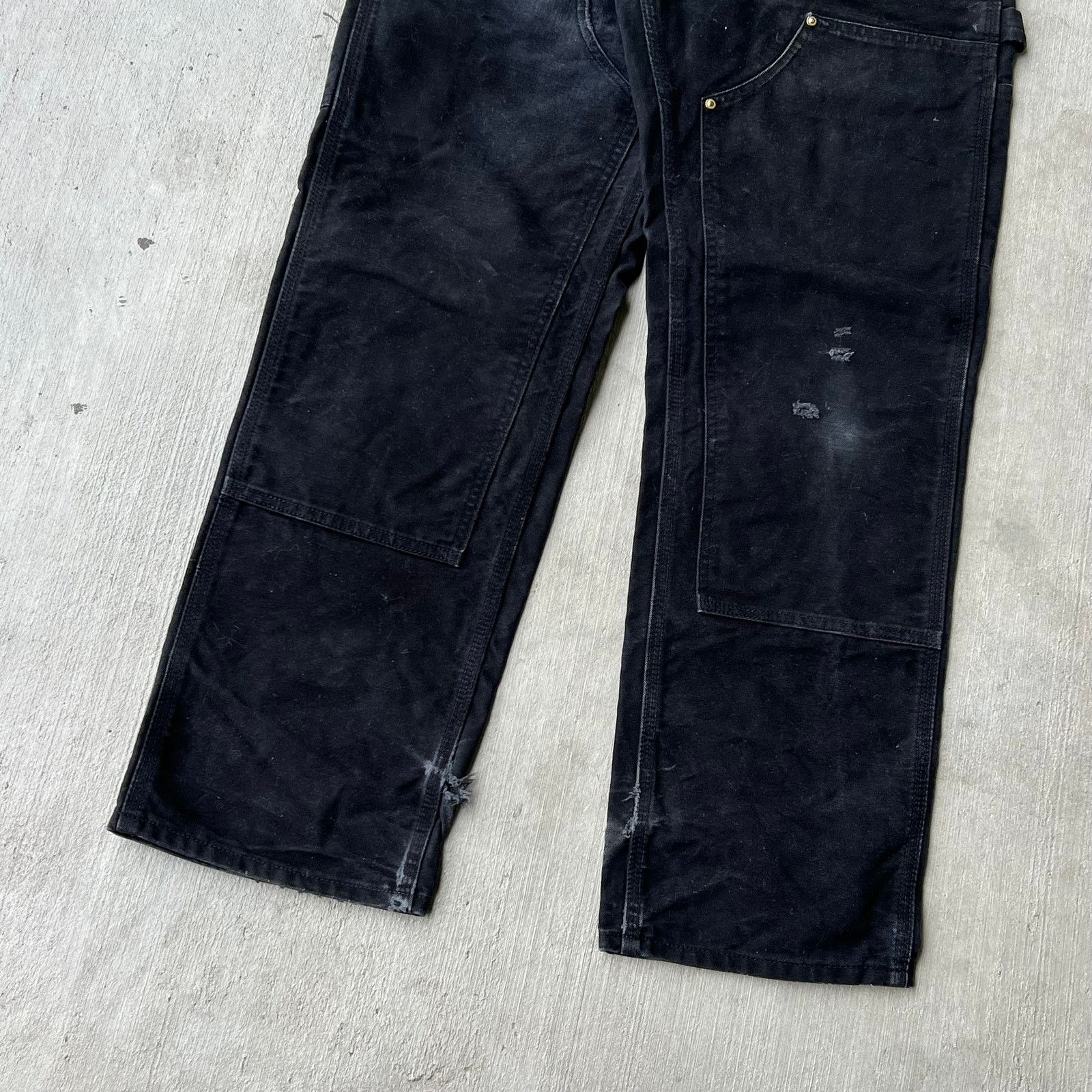 Carhartt × Vintage Carhartt faded black double knee work wear carpenter pants Size US 29 - 4 Thumbnail