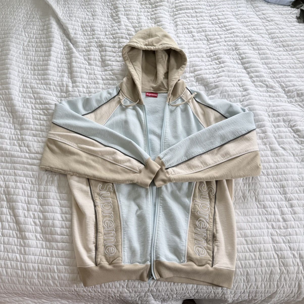 Supreme Supreme Track Paneled Zip Up Hooded Sweatshirt | Grailed