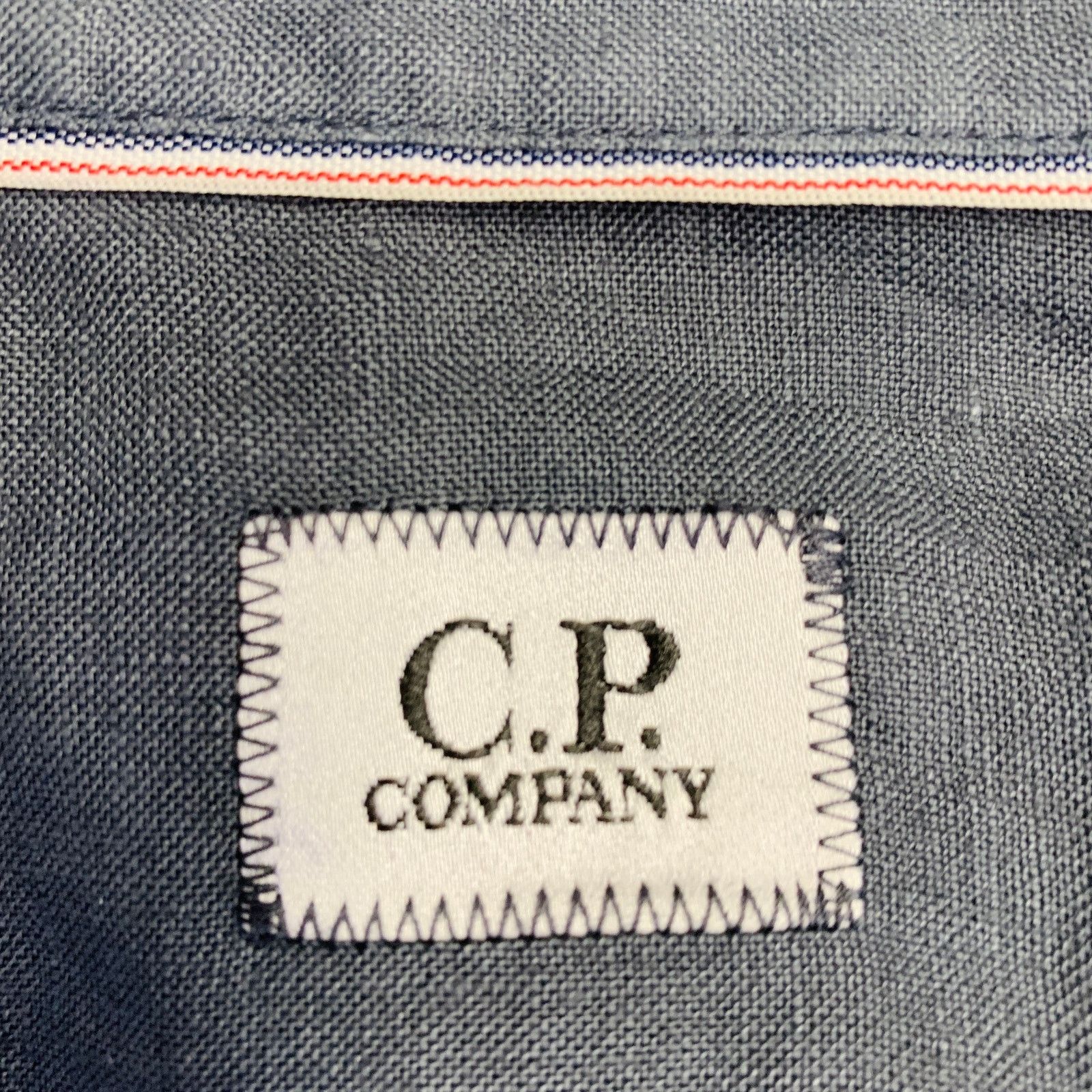 C.P. Company Grey Linen One Pocket Spread Collar Long Sleeve Shirt Size US L / EU 52-54 / 3 - 7 Thumbnail