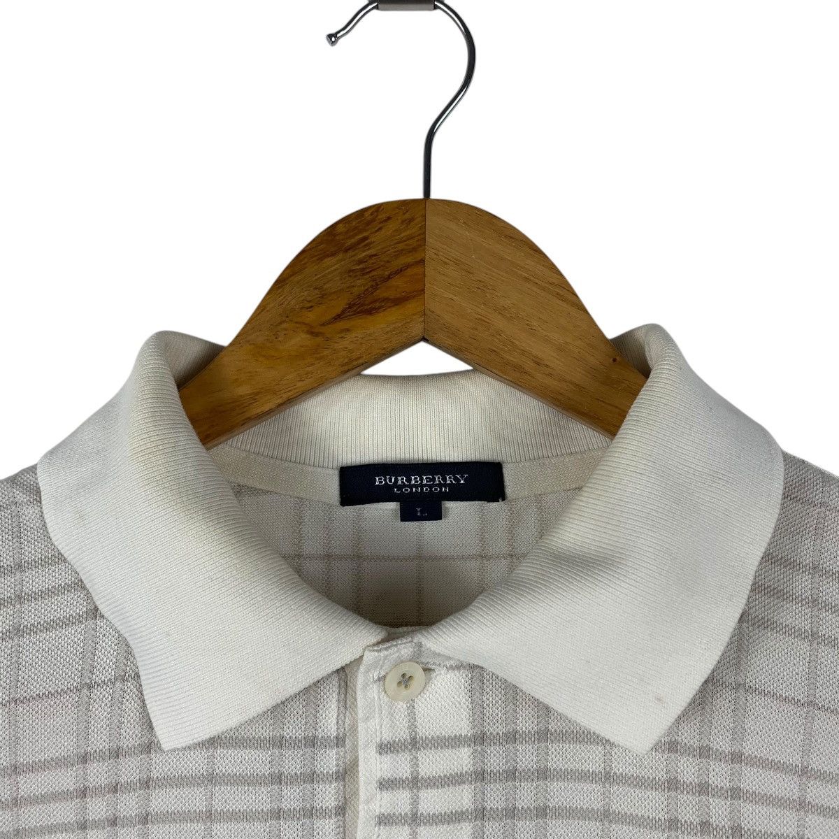 Burberry × Designer BURBERRY London nova check collar design polo tee Size US L / EU 52-54 / 3 - 5 Thumbnail
