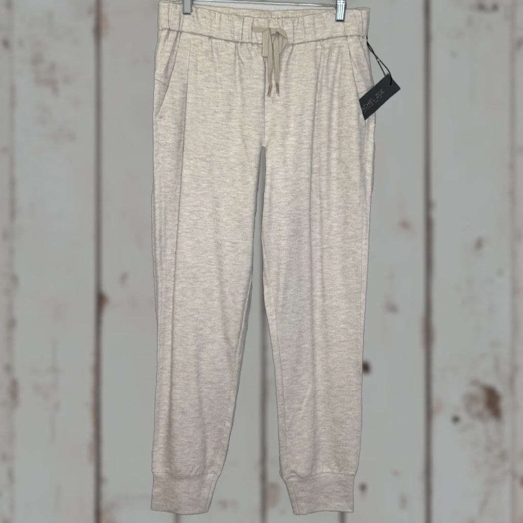 Rachel Zoe Rachel Zoe Pants Joggers Womens Size Medium Heather Oatmeal Elastic Drawstring Waist Pockets NEW Size 32" / US 10 / IT 46 - 1 Thumbnail