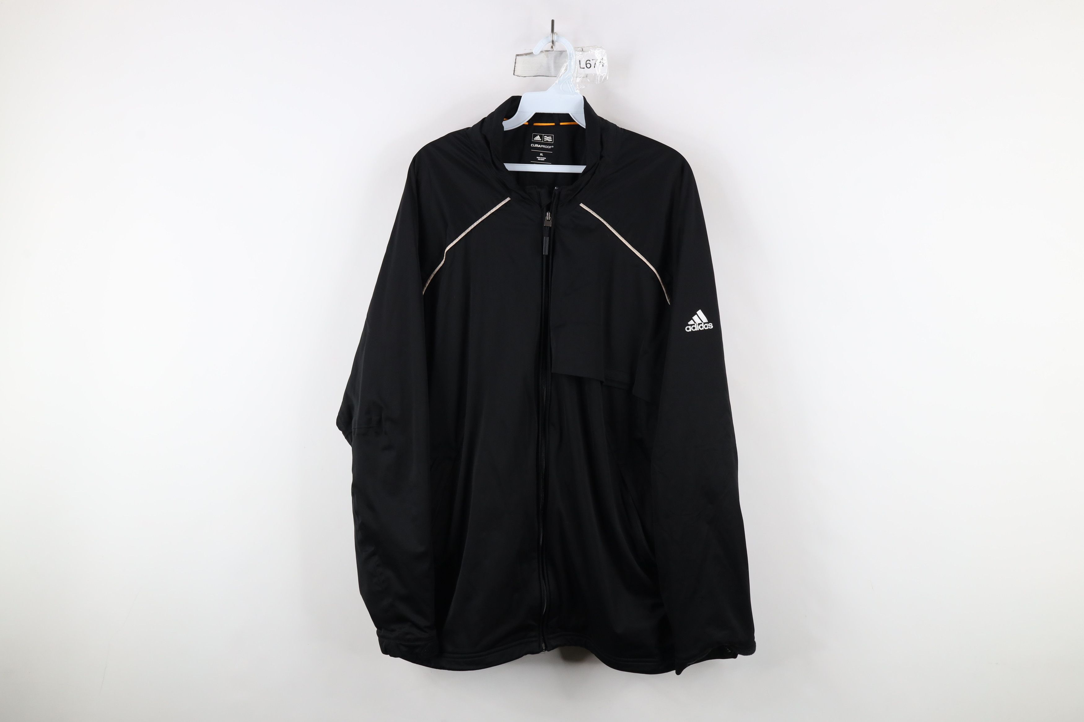 Adidas × Vintage Adidas Golf Spell Out Full Zip Golfing Rain Jacket Black Size US XL / EU 56 / 4 - 1 Thumbnail
