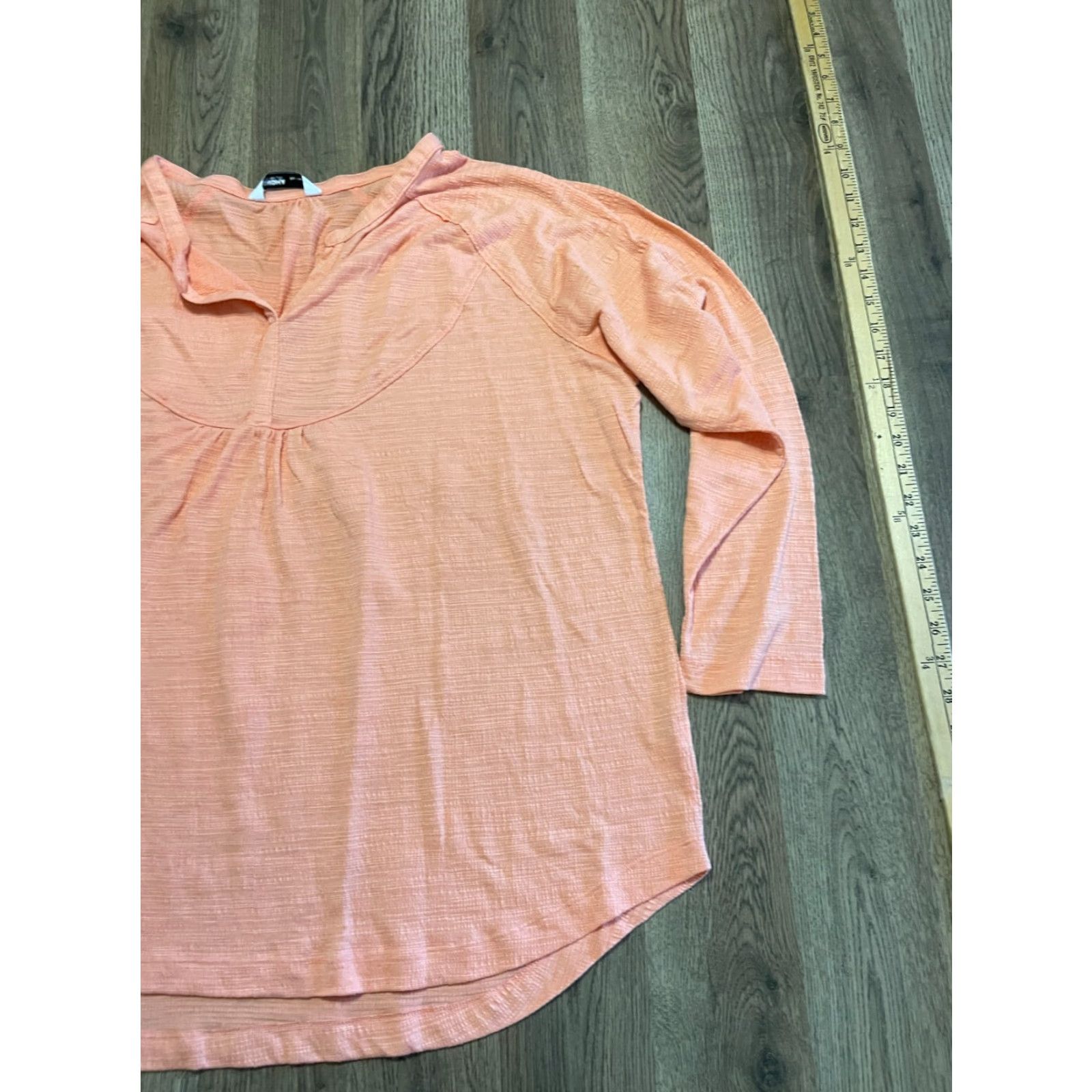 Vintage **Women's Plus Size 1X Orange V-neck Long Sleeve Sonoma Shirt** User: Women's Plus Size 1X Orange V-neck Long Sleeve Sonoma Shirt Size XL / US 12-14 / IT 48-50 - 4 Thumbnail