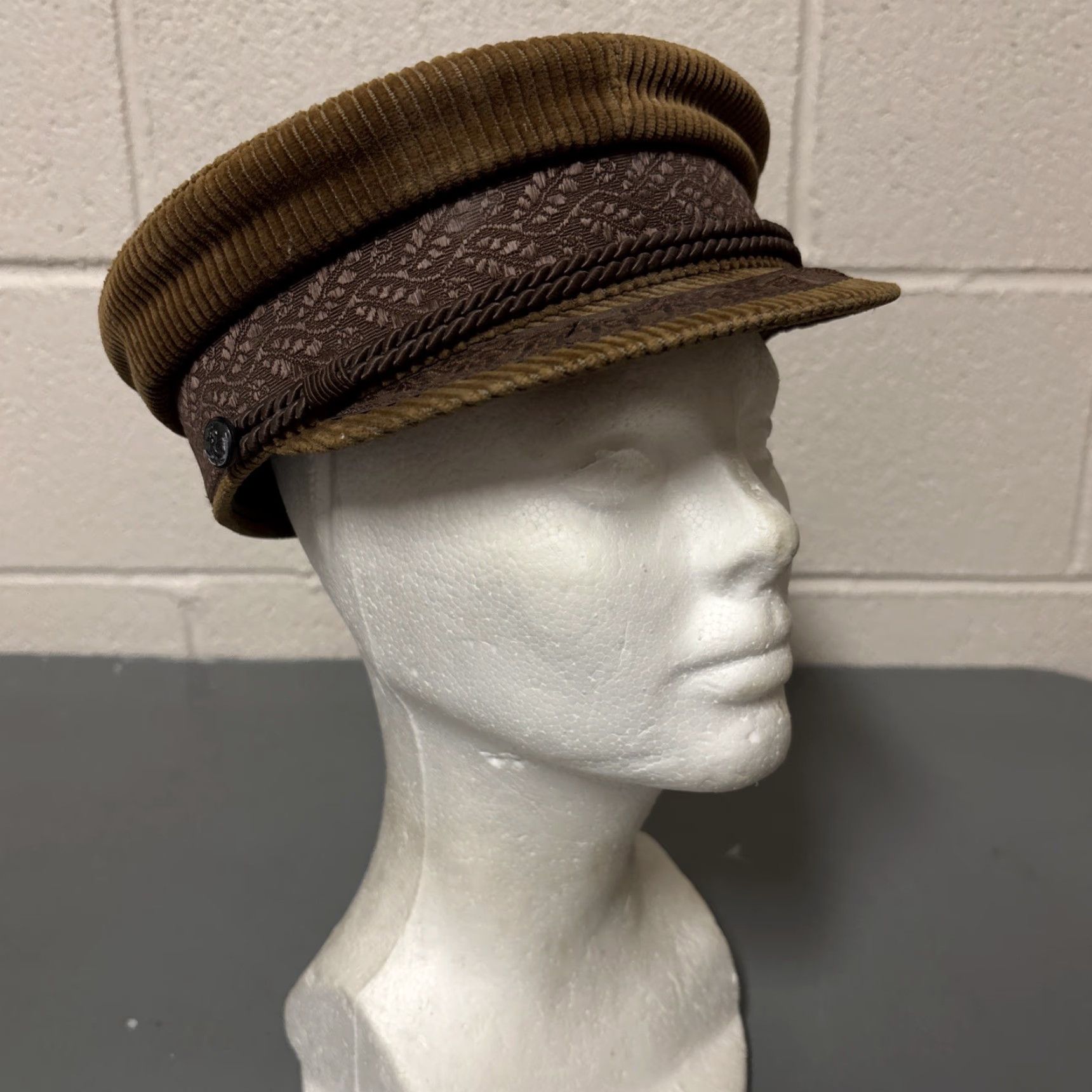 Prince Prince Henry Prinz Heinrich Hat Corduroy Nautical Captain Echte Mütze Brown Gray Corduroy Mariner's Cap Men L Size Size ONE SIZE - 2 Thumbnail