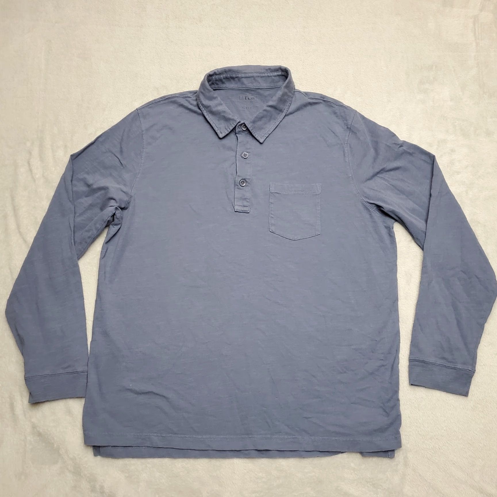Vintage VINTAGE LL Bean Polo Shirt Mens XL Blue 100% Organic Cotton Long Sleeve Golf Casual Size US XL / EU 56 / 4 - 2 Thumbnail
