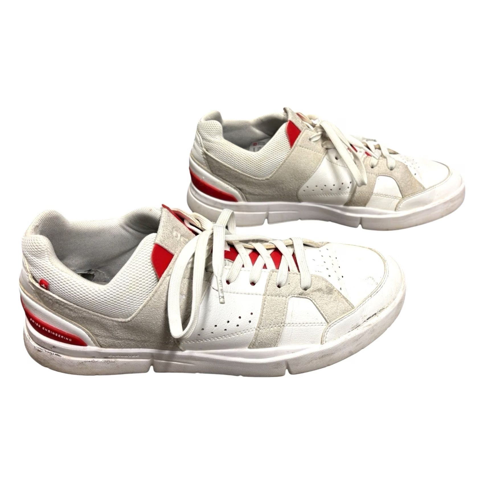 Vintage On The Roger Clubhouse 2 Running Shoes White/Gecko White/Red Gray Men’s 10.5 Low Top Athletic Shoes Mens Size US 11 / EU 44 - 2 Thumbnail