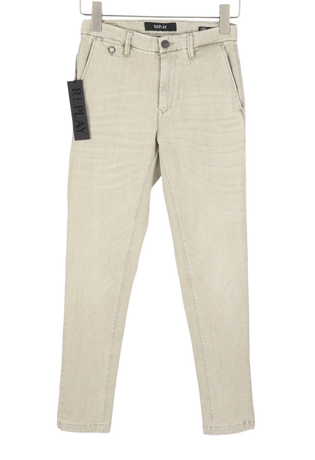 Replay LEHOEN HEPERFLEX W27 Beige Faded Slim Chino Trousers 89068 Size US 27 - 2 Thumbnail
