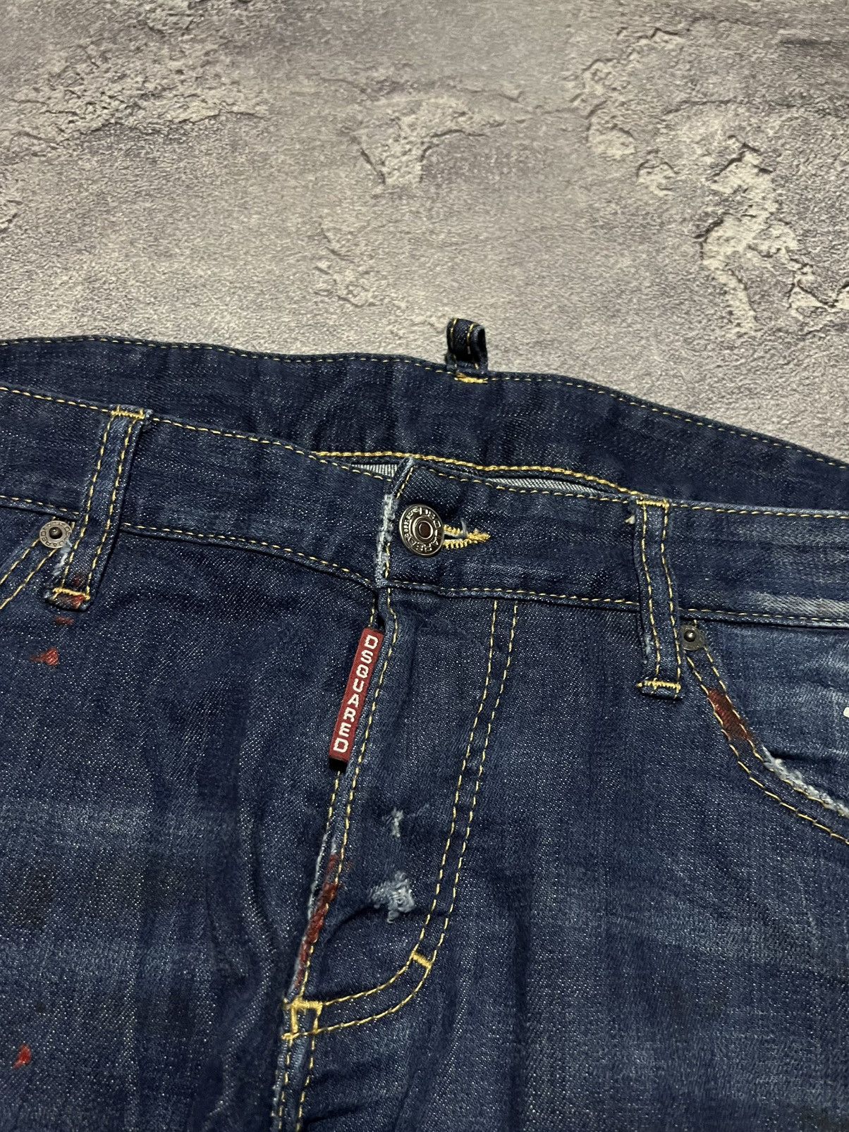 Dsquared2 Dsquared2 Painted Denim Distressed Slim Fit Vintage Size US 36 / EU 52 - 3 Thumbnail