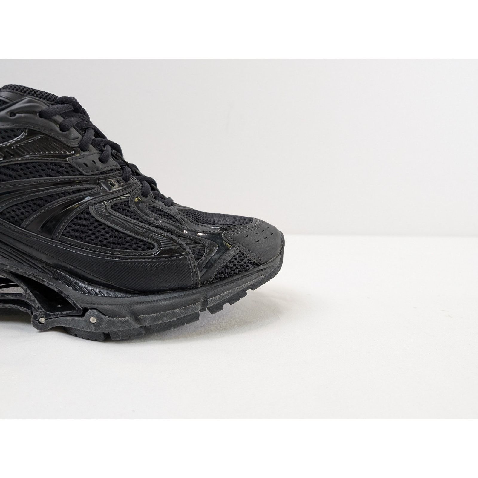 Balenciaga o1rshd1 Mesh Rubber Single X-Pander Sneakers in Black Size US 13 / EU 46 - 2 Thumbnail