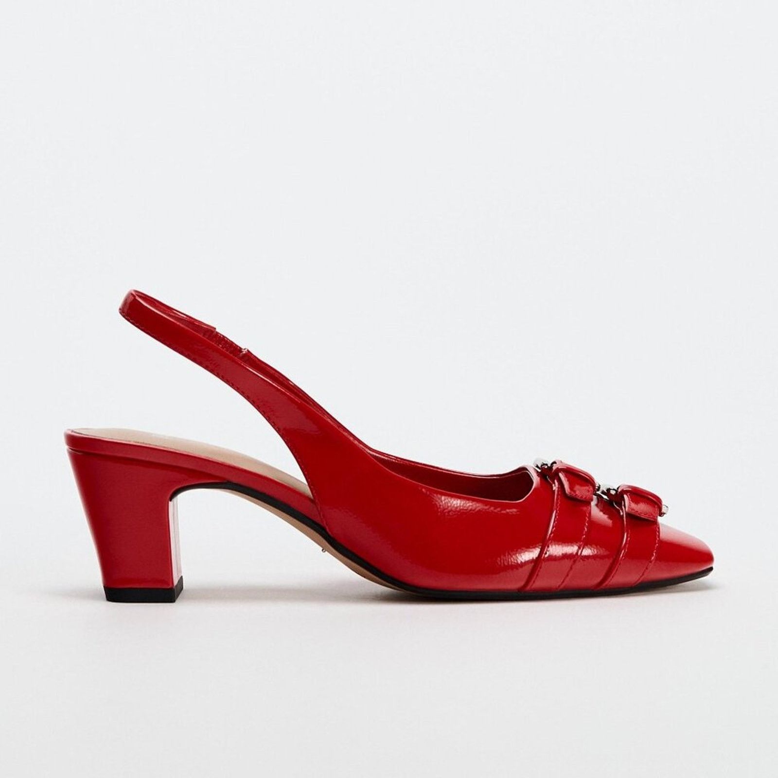 Zara ZARA Red Patent Slingbacks NWT Size US 7.5 / IT 37.5 - 19 Thumbnail