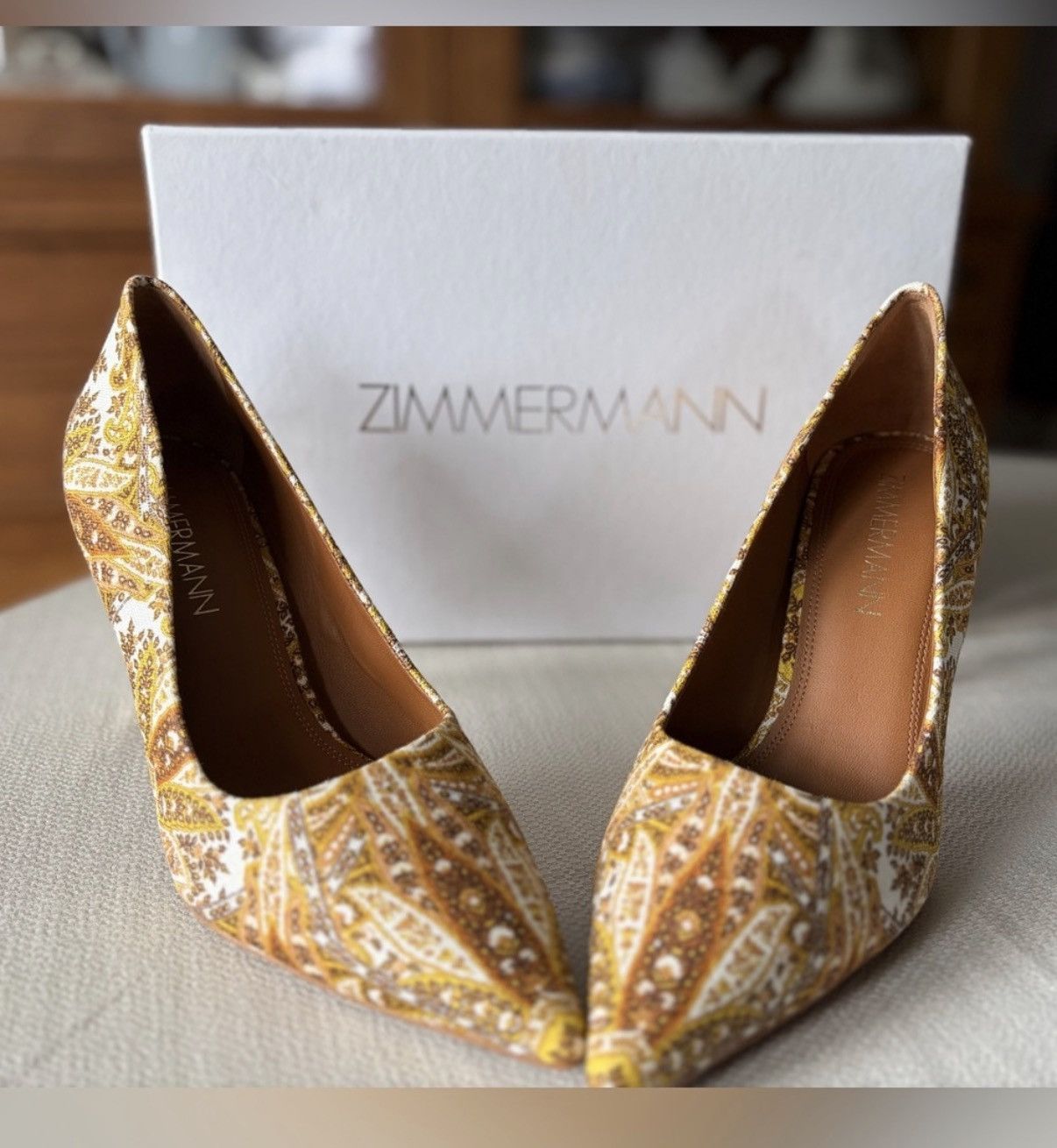 New Zimmermann Textile Paisley Pointed Toe Pumps Sz 40, Women's (Size 9.5)