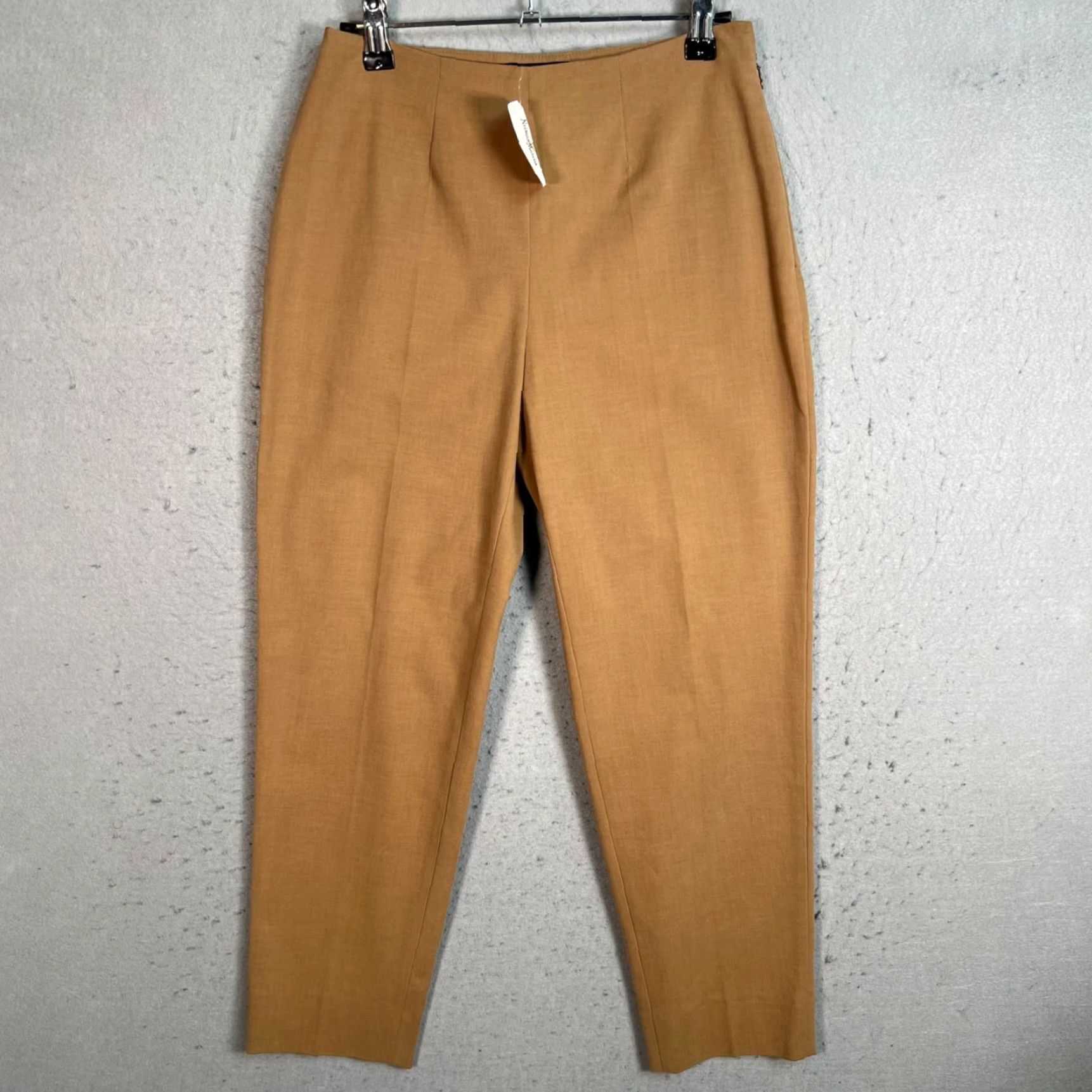 Piazza Sempione Piazza Sempione Pants Women Dress Pants High-Waist 26 Camel Wool Elastane Straight 25in Inseam Made In Italy Size 26" / US 2 / IT 38 - 2 Thumbnail
