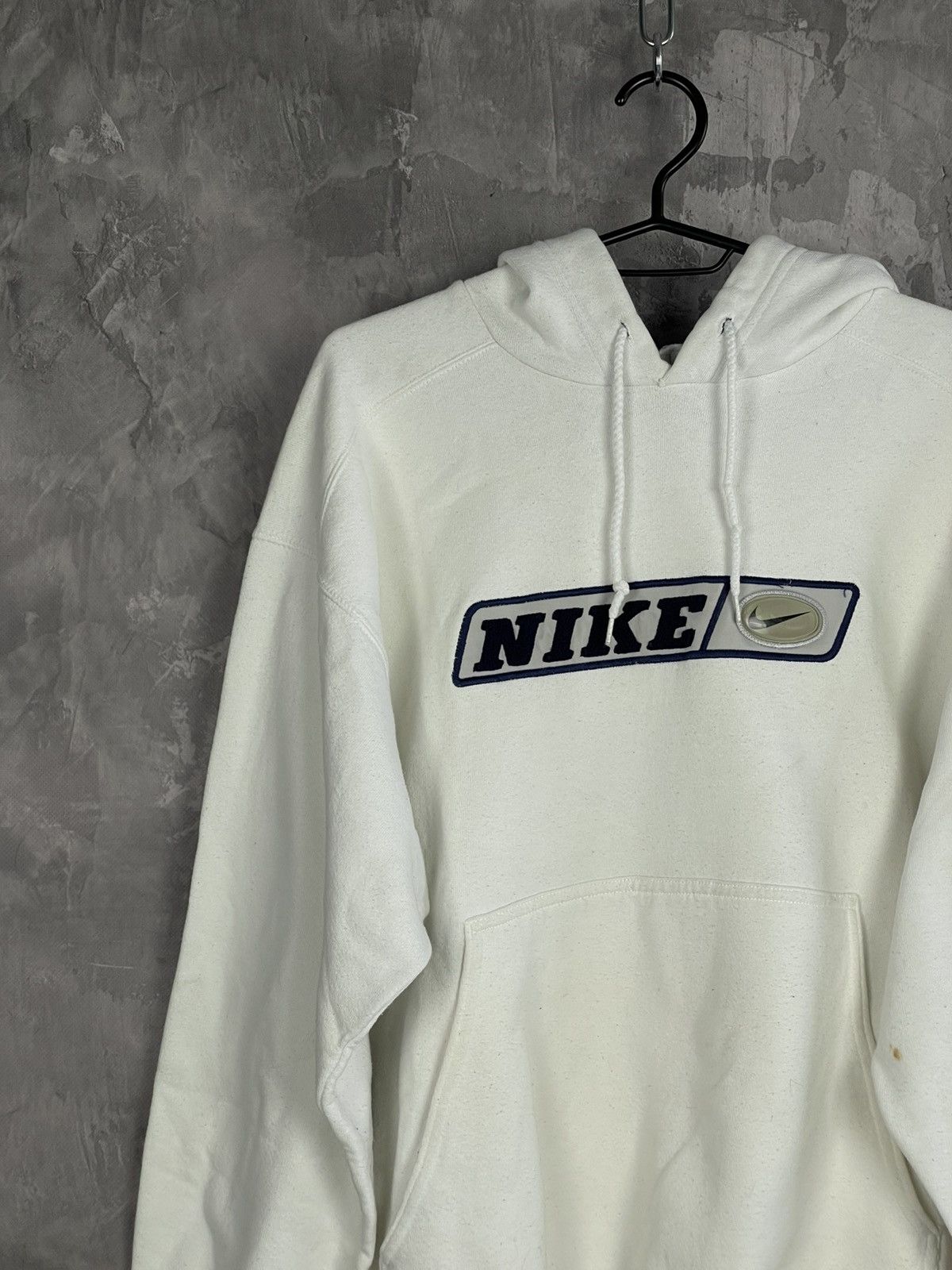 Nike × Vintage Nike Vintage Hoodie Y2K Drill Big Logo Streetwear Size US M / EU 48-50 / 2 - 3 Thumbnail