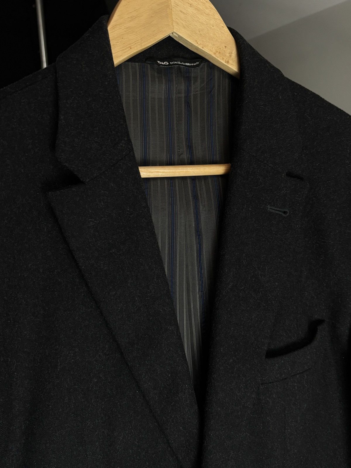 Dolce & Gabbana Dolce & Gabbana Vintage Dark Gray Wool Blazer Jacket Size US L / EU 52-54 / 3 - 3 Thumbnail