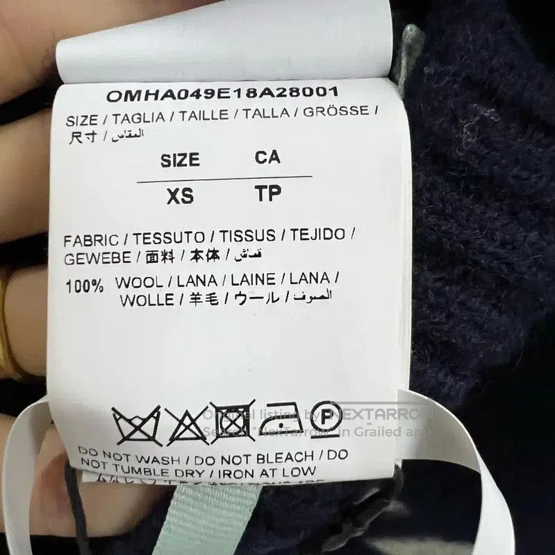Off-White Off-White Women's Navy Wool Logo Pullover Sweater . Size XS / US 0-2 / IT 36-38 - 4 Thumbnail