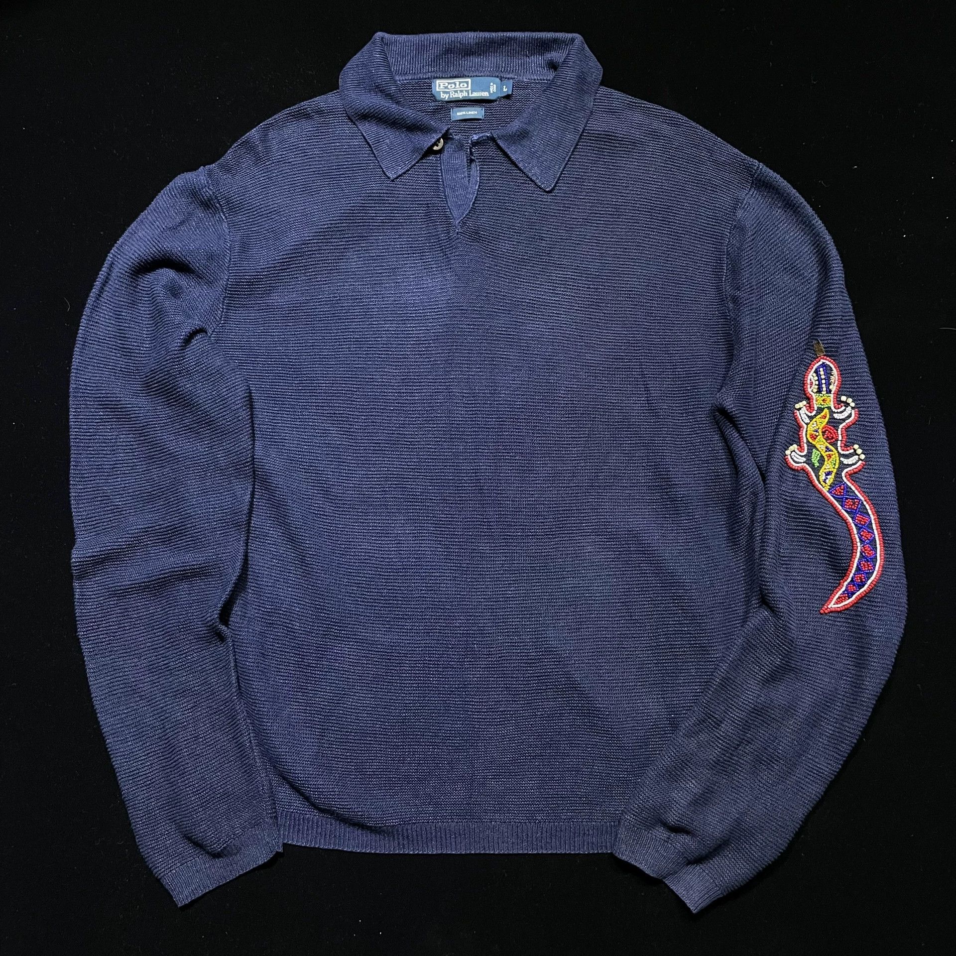 RRL Ralph Lauren Ralph Lauren Pure Linen Knit Polo Size US L / EU 52-54 / 3 - 1 Thumbnail