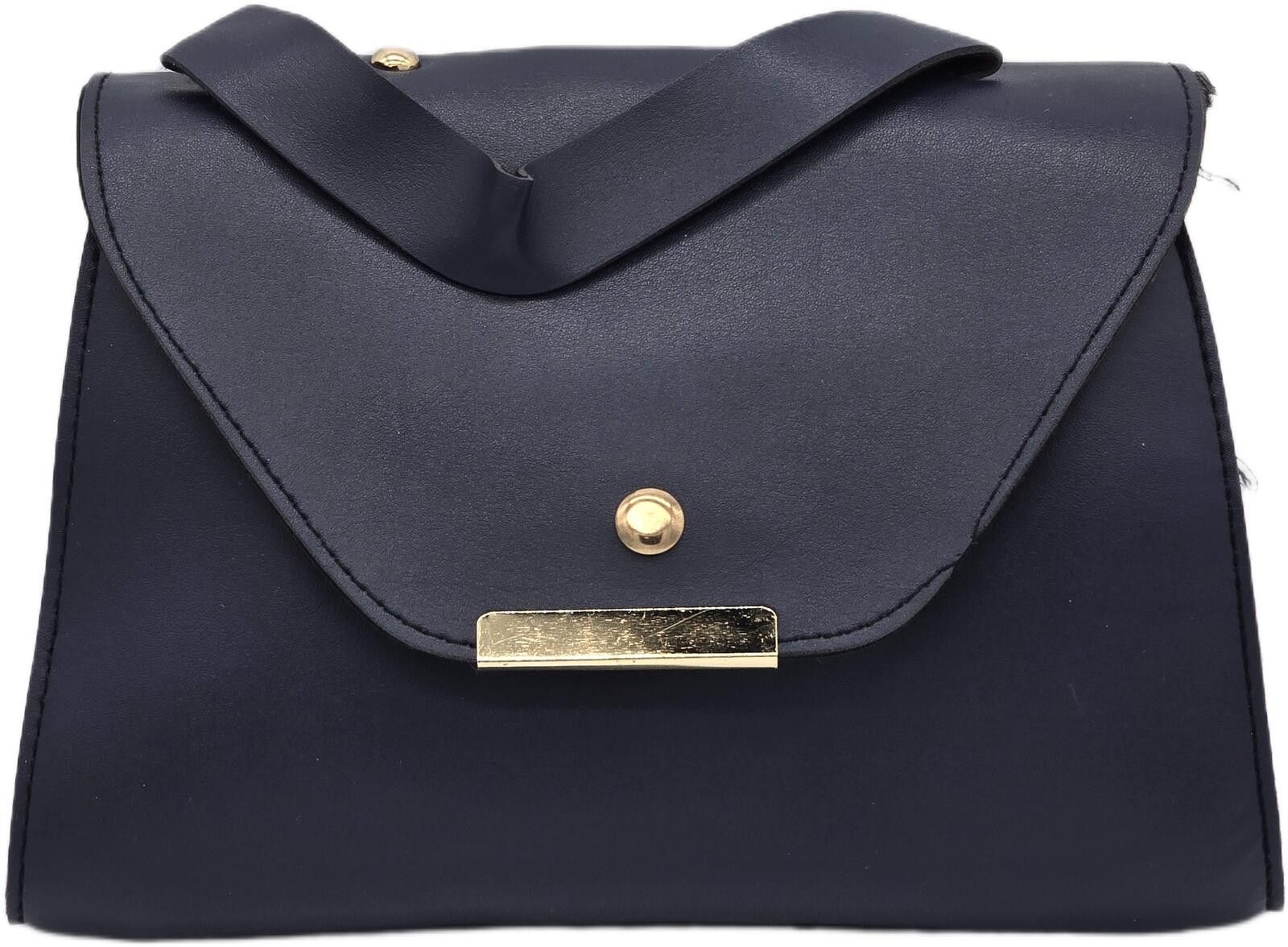 The Unbranded Brand Elegant Black Faux Leather Mini Handbag with Gold Hardware Size ONE SIZE - 1 Thumbnail