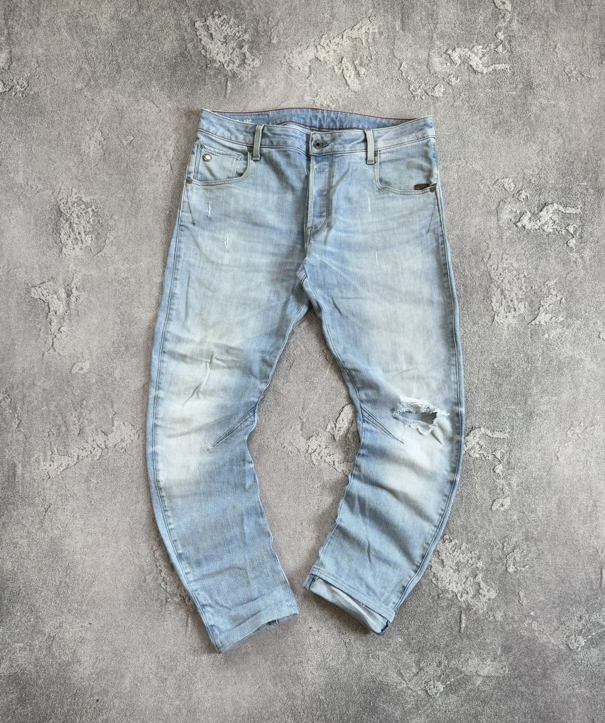 G-Star G star raw 34/36 ARC 3D slim Distressed denim pant trouser Size US 34 / EU 50 - 1 Thumbnail