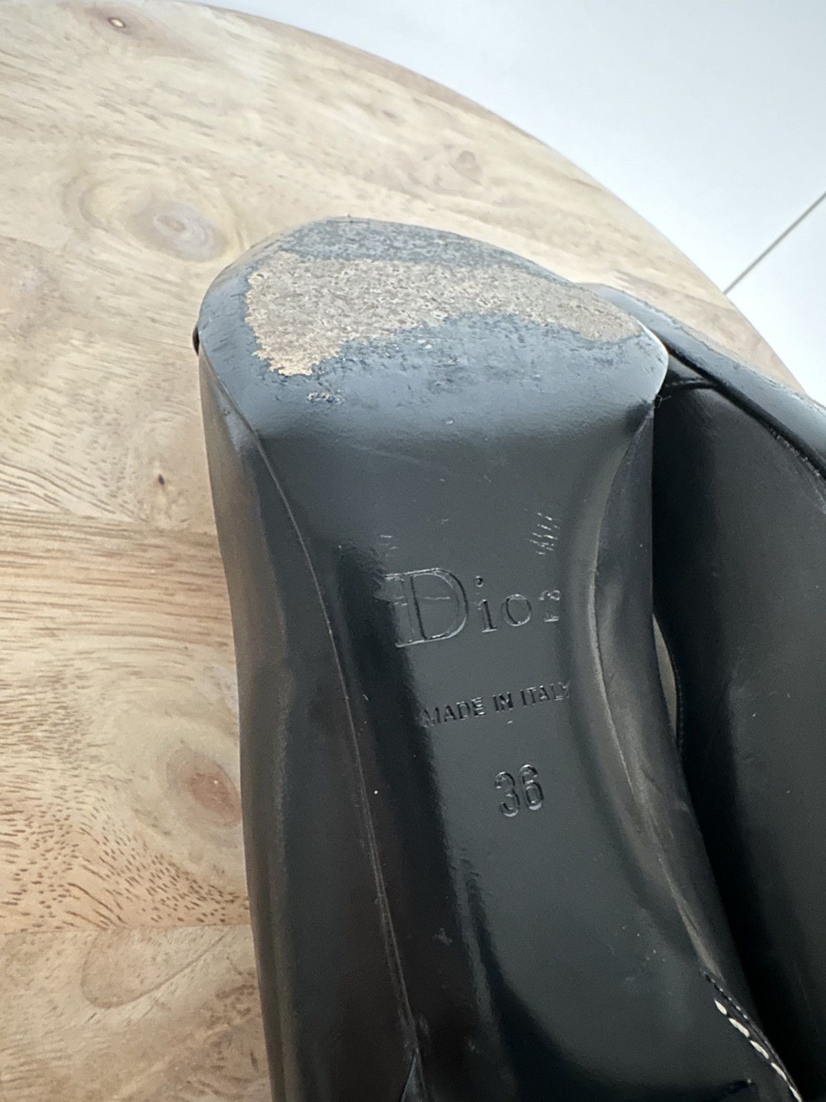 Dior Dior John Galliano vintage leather black heels metal logo Size US 6 / IT 36 - 10 Thumbnail