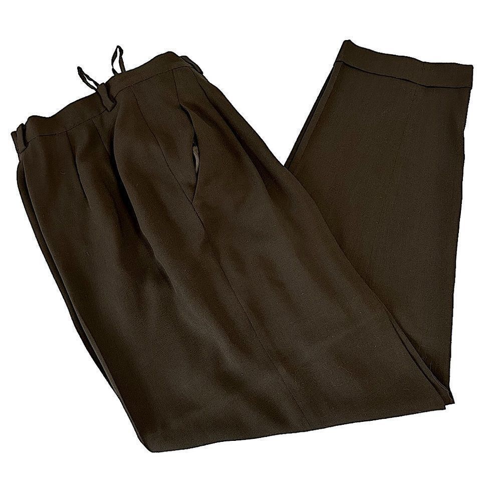 DKNY Vintage DKNY Black Wool Gabardine Turn up Pleated Dress Pant Size 26" / US 2 / IT 38 - 3 Thumbnail