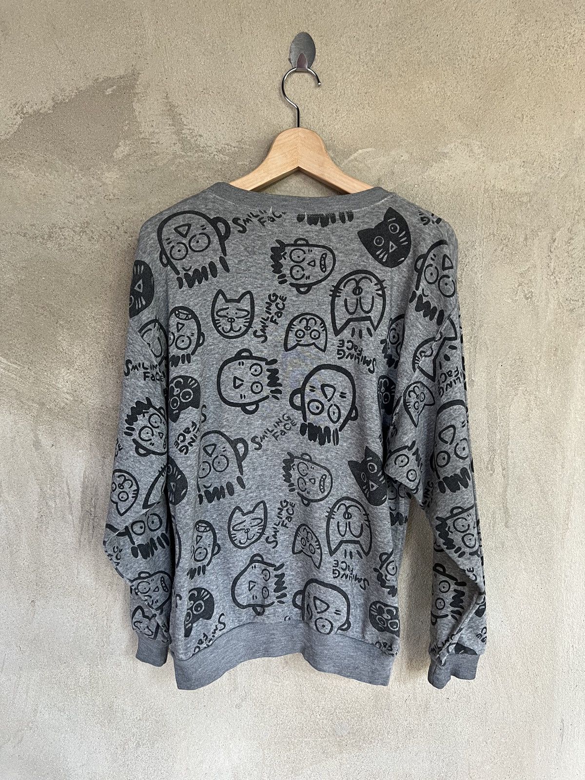 Vintage Vintage Smiling Face Overprint Sweatshirt Size M / US 6-8 / IT 42-44 - 7 Thumbnail