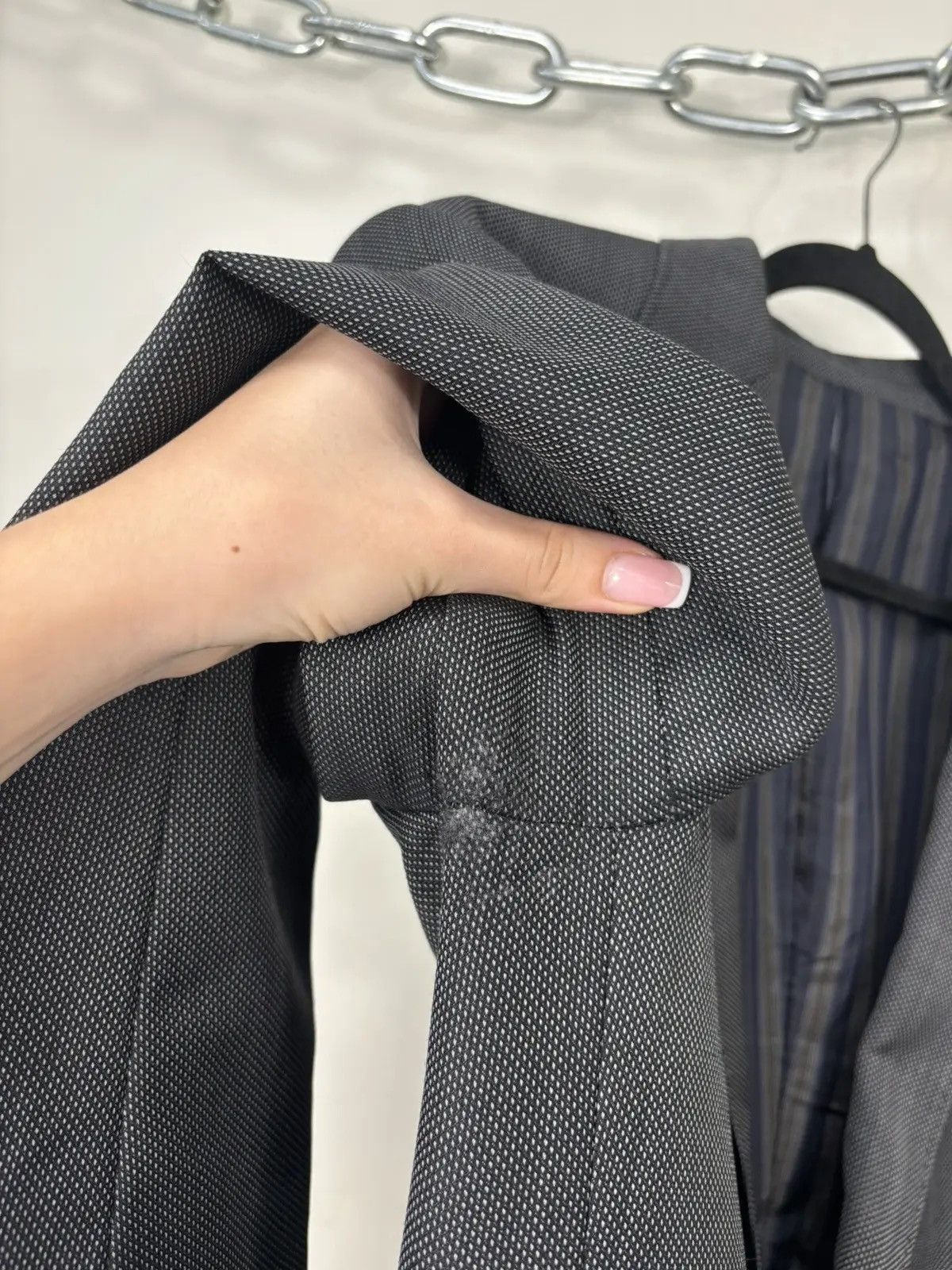 Dolce & Gabbana × Vintage Vintage Dolce & Gabbana Birdseye Pattern Wool Blazer Jacket Size 42R - 8 Thumbnail