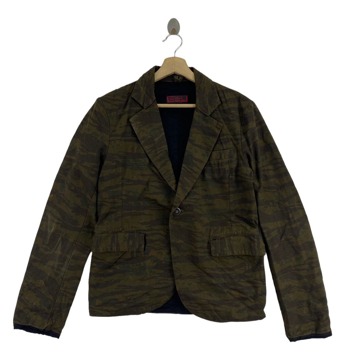Japanese Brand × Johnbull × KOJIMA GENES JOHNBULL KOJIMA JAPAN Brand Tiger Stripes Khaki Blazer Coat Size US M / EU 48-50 / 2 - 1 Thumbnail