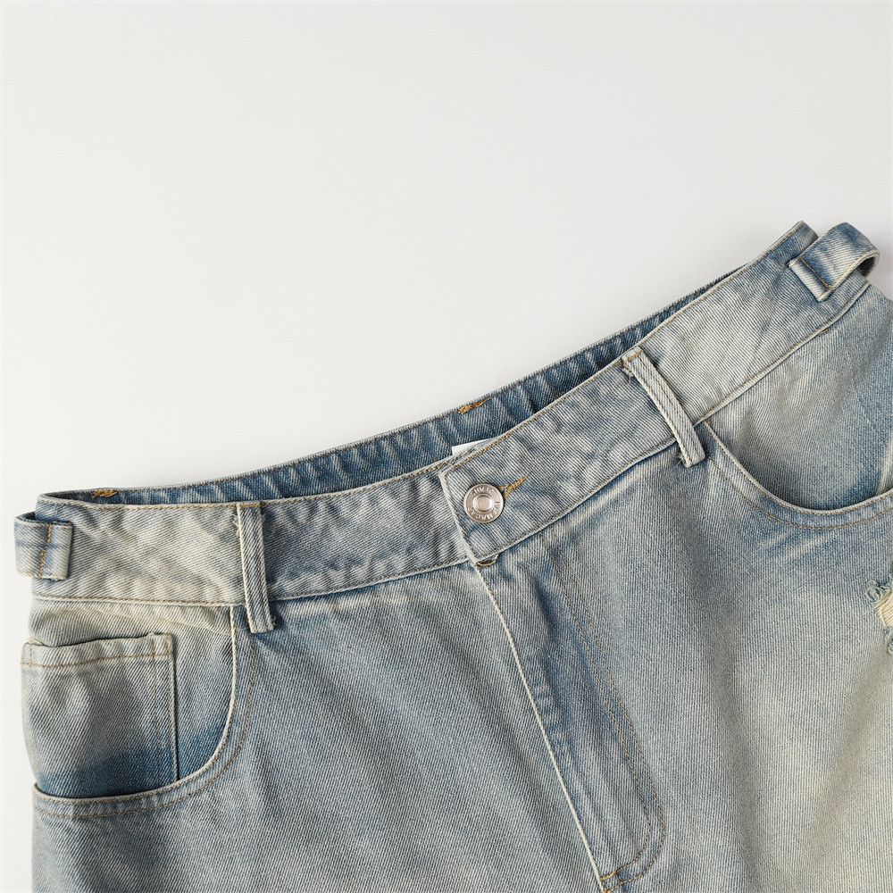 Japanese Brand × Jean Heavy punk distressed washed ripped denim shorts y2k Size US 32 / EU 48 - 3 Thumbnail