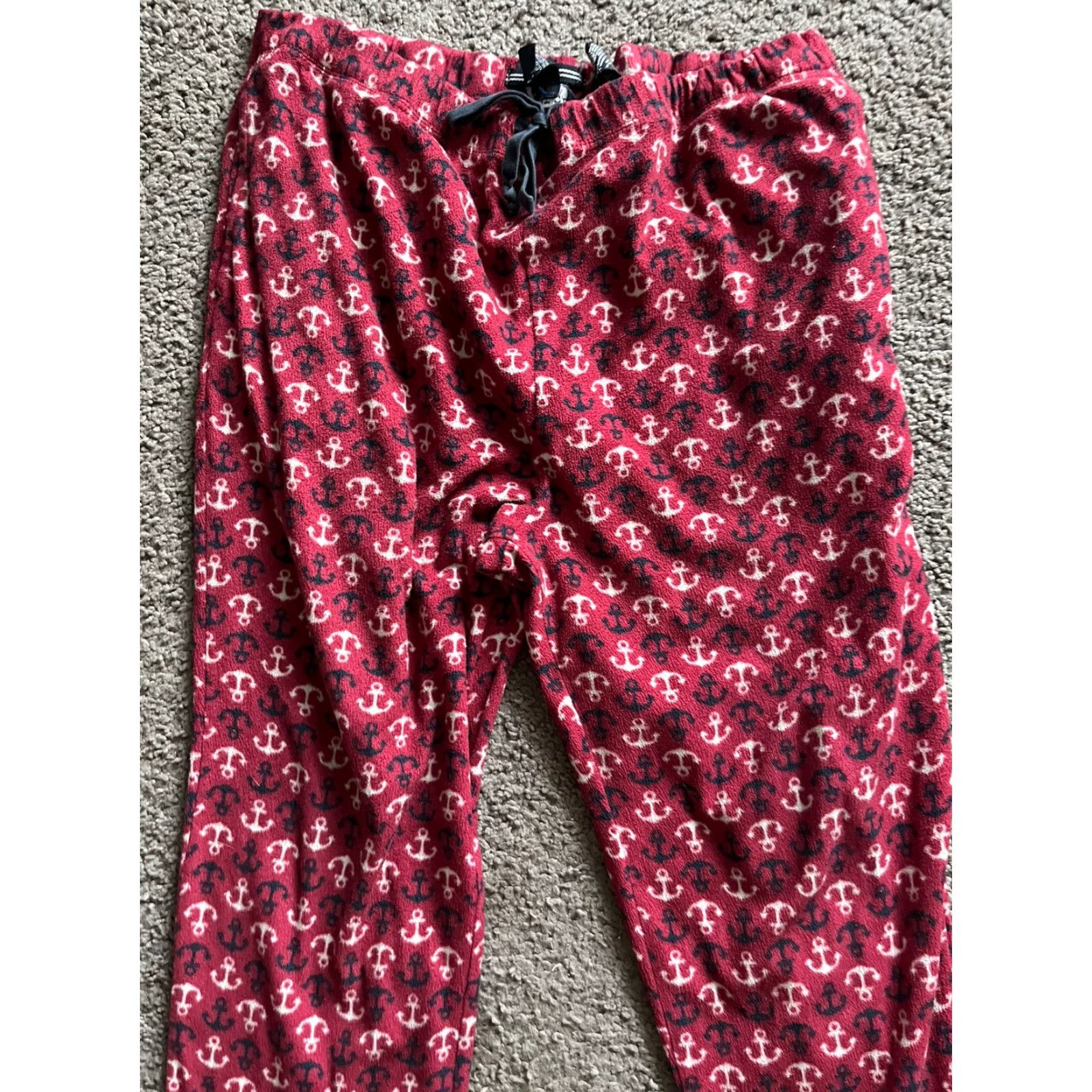 Nautica Nautica Pajama Pants Large Adult Maroon Sleepwear Pockets All Over Print Anchors Navy Blue Logo Brand Nautica Pant Pajama Color Maroon Size US 33 - 2 Thumbnail