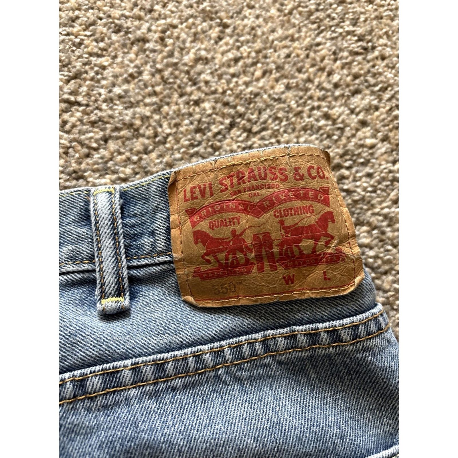 Levi's VINTAGE Levi's 550 Jeans Regular 46X34 5-Pocket Denim Blue Mens Straight Relaxed Cotton 550 Model Levi's 500 Series Worldwide Shipping Size US 30 / EU 46 - 6 Thumbnail
