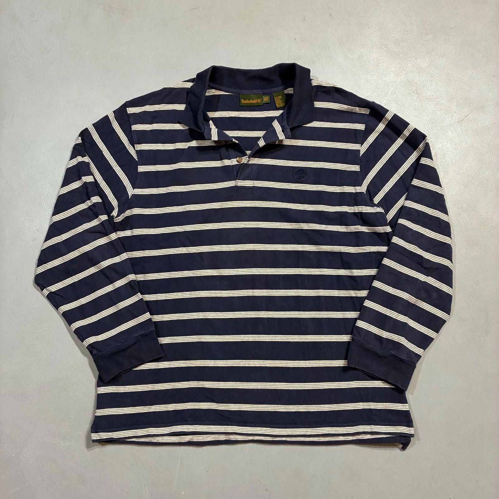 Timberland Vintage Timberland Striped Navy Blue Rugby Polo Shirt Size US XXL / EU 58 / 5 - 1 Thumbnail