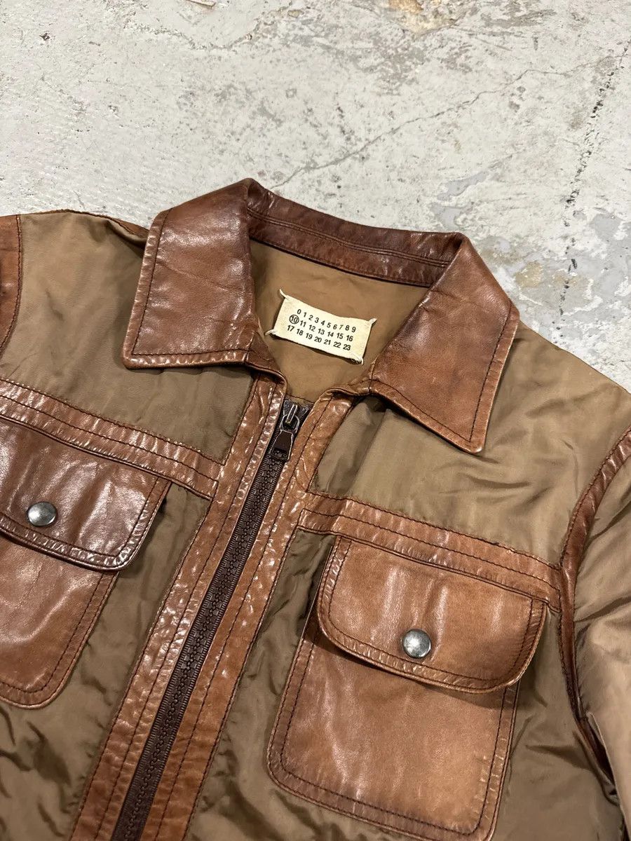 Maison Margiela 2000s Maison Martin Margiela Brown & Khaki Hybrid Leather Jacket Size US XS / EU 42 / 0 - 9 Thumbnail